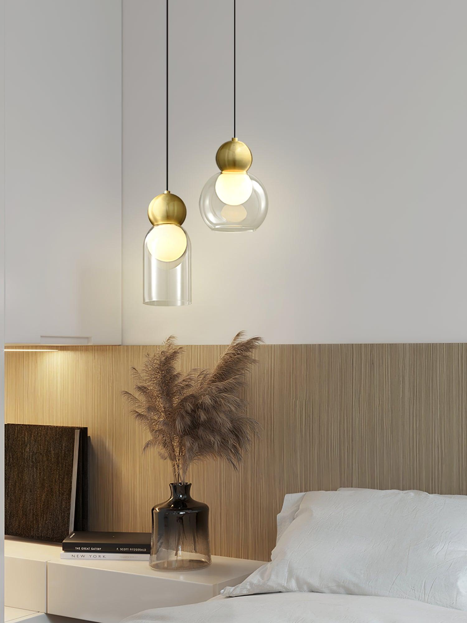 Vevelo Pendant Lamp Brass Glass Nordic Geometric-Neutral Decor