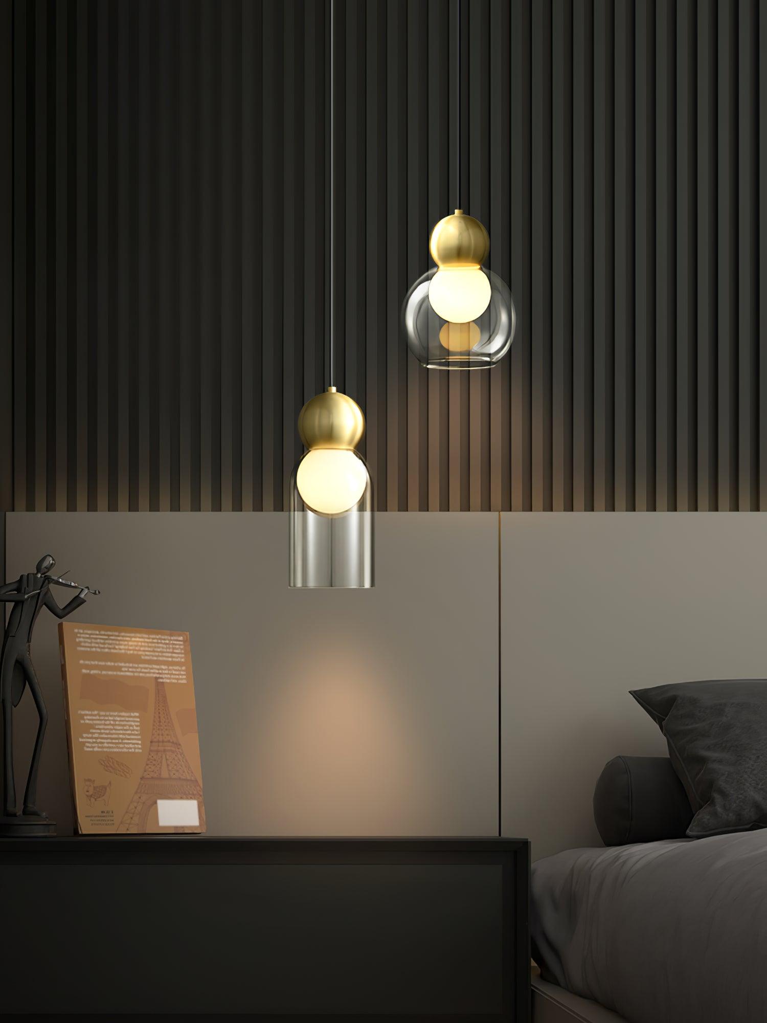 Vevelo Pendant Lamp Brass Glass Nordic Geometric-Neutral Decor