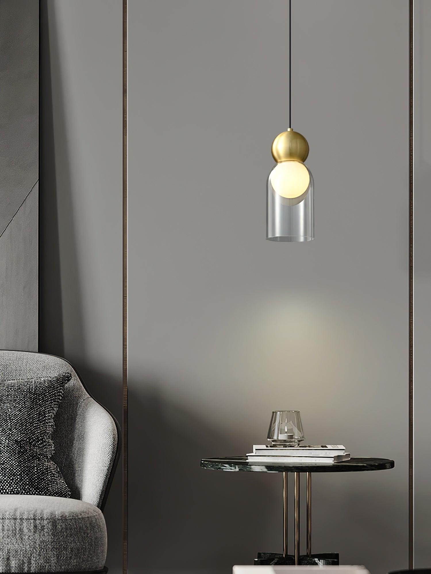 Vevelo Pendant Lamp Brass Glass Nordic Geometric-Neutral Decor