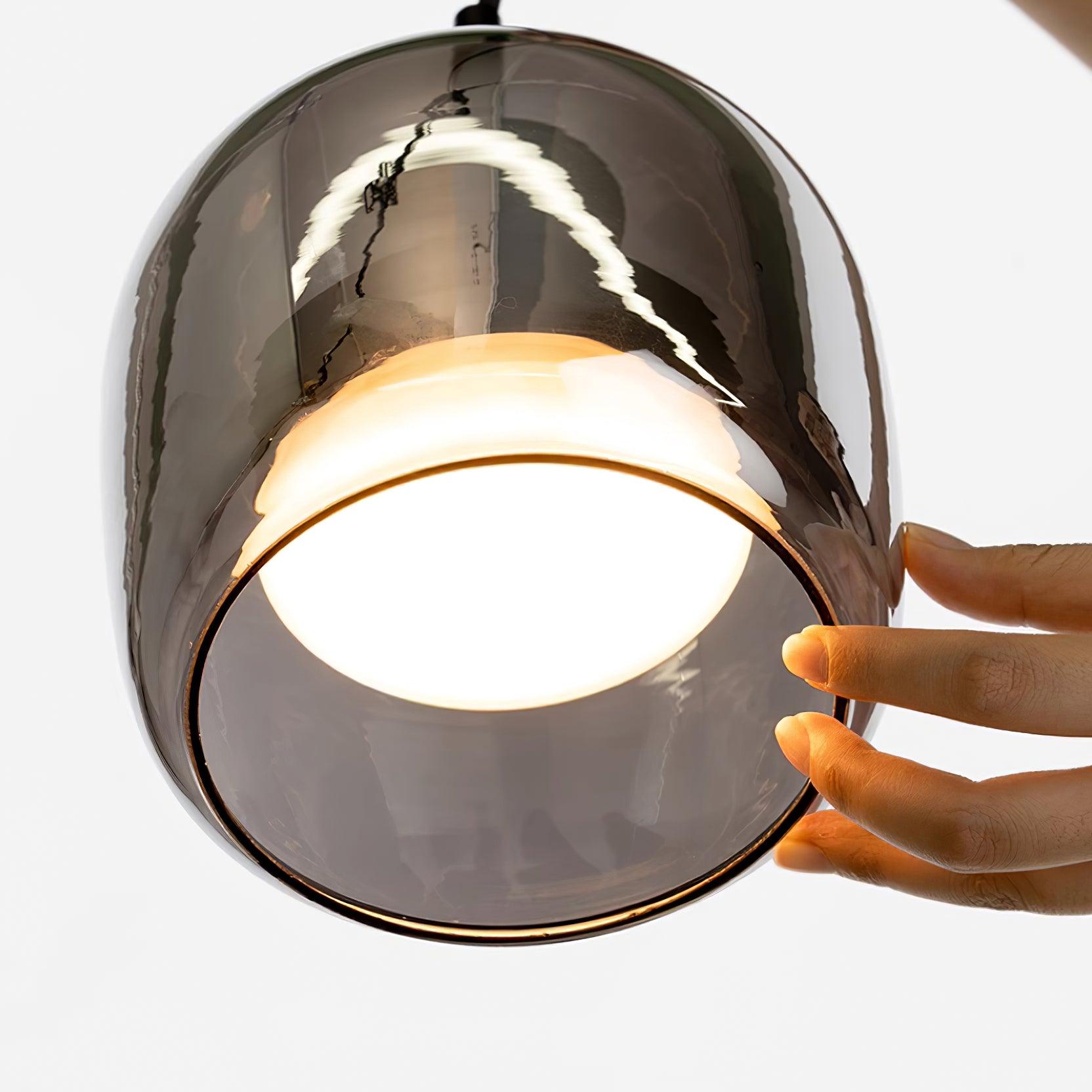 June Minimalist Pendant Light Glass Smoke Gray - Neutral Decor