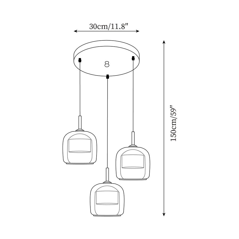 June Minimalist Pendant Light Glass Smoke Gray - Neutral Decor