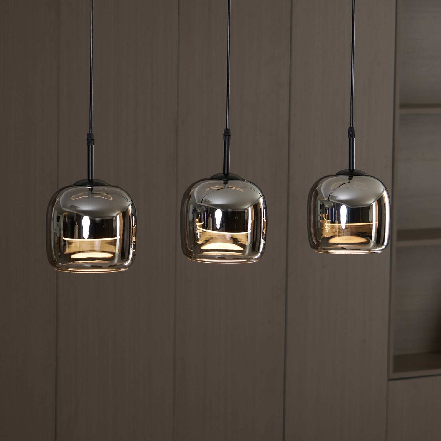 June Minimalist Pendant Light Glass Smoke Gray - Neutral Decor