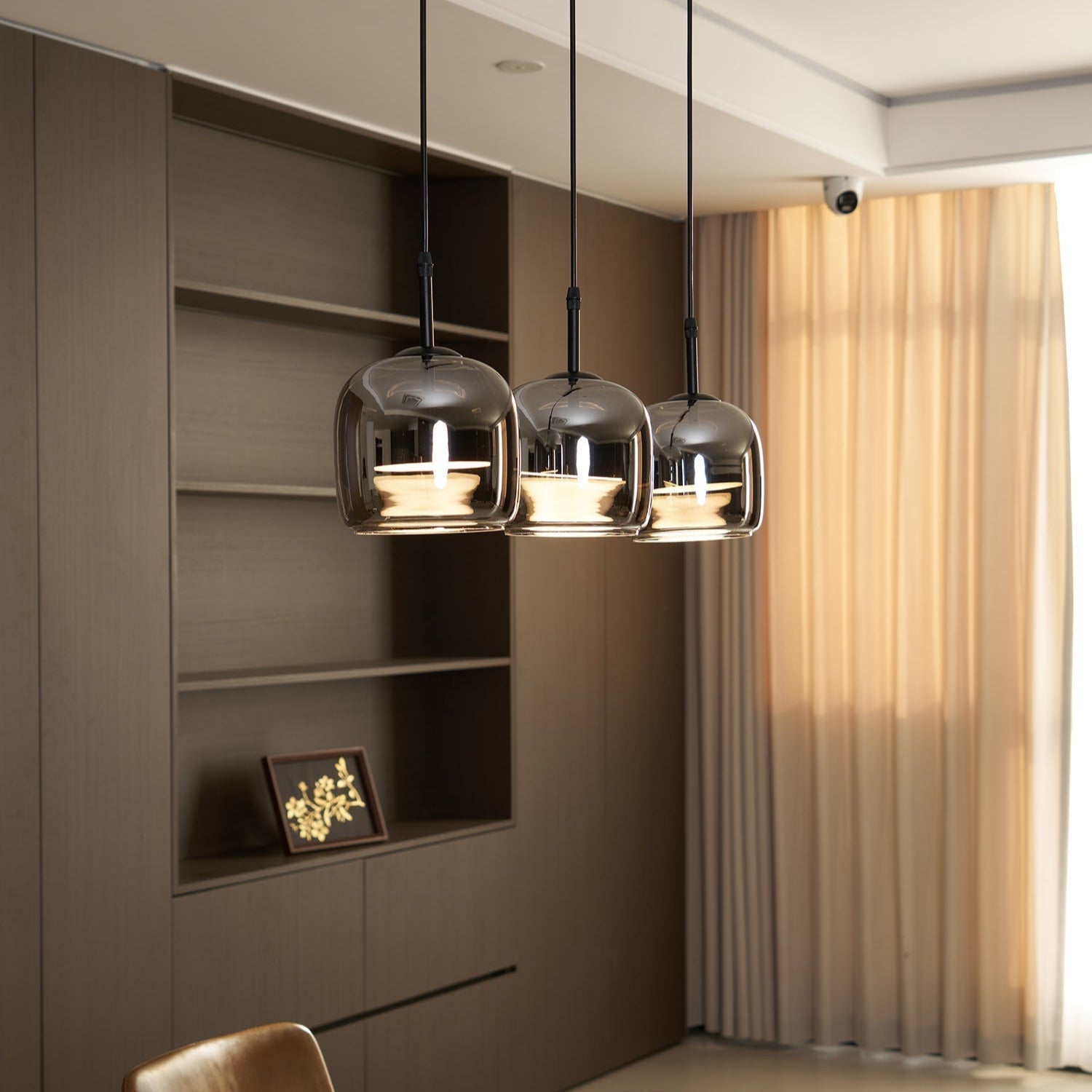 June Minimalist Pendant Light Glass Smoke Gray - Neutral Decor