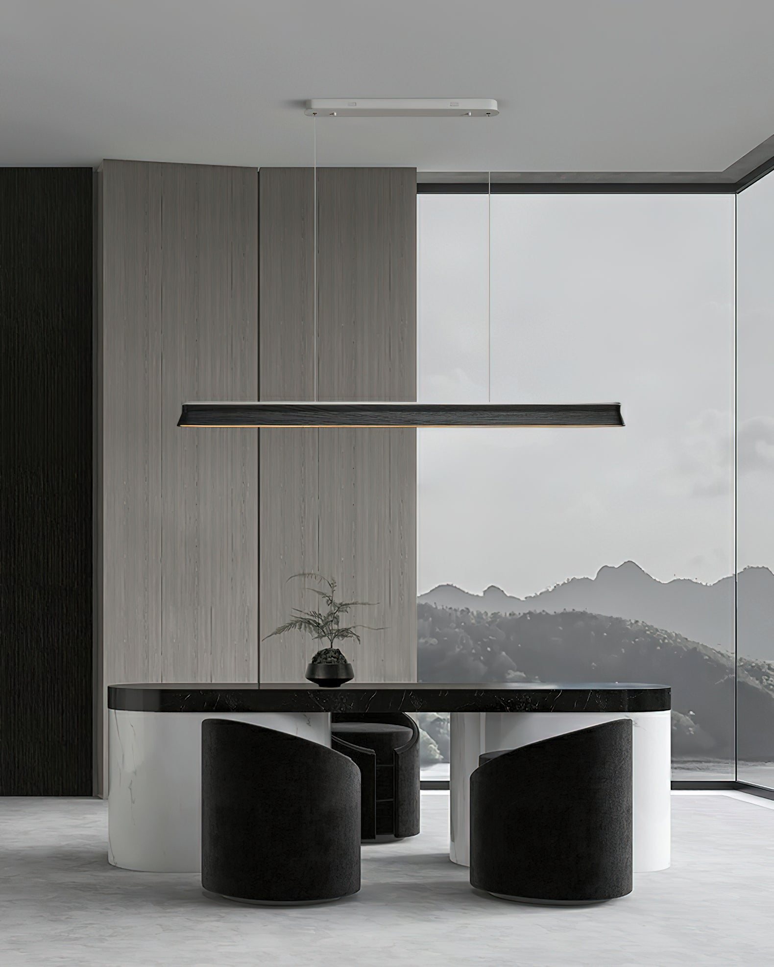 Aloz Pendant Lamp Wooden Beam Minimalist-Neutral Decor