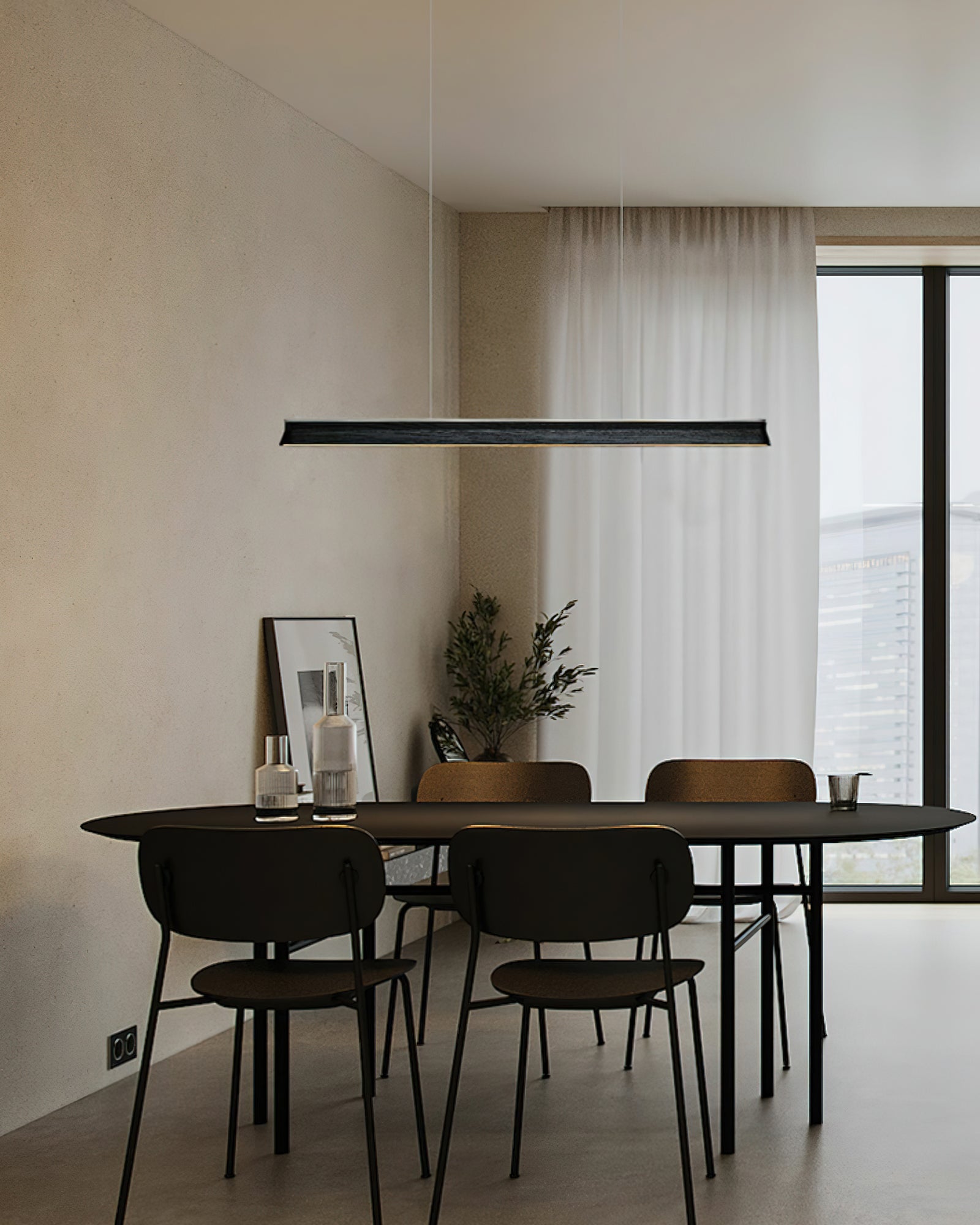 Aloz Pendant Lamp Wooden Beam Minimalist-Neutral Decor