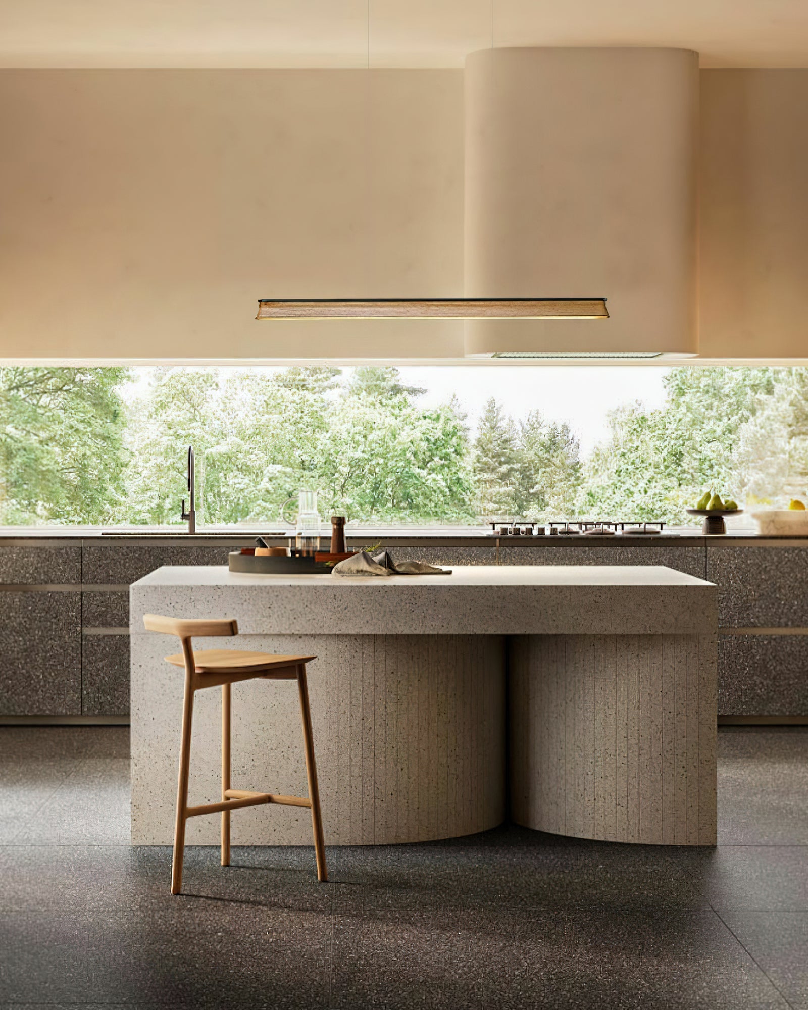 Aloz Pendant Lamp Wooden Beam Minimalist-Neutral Decor
