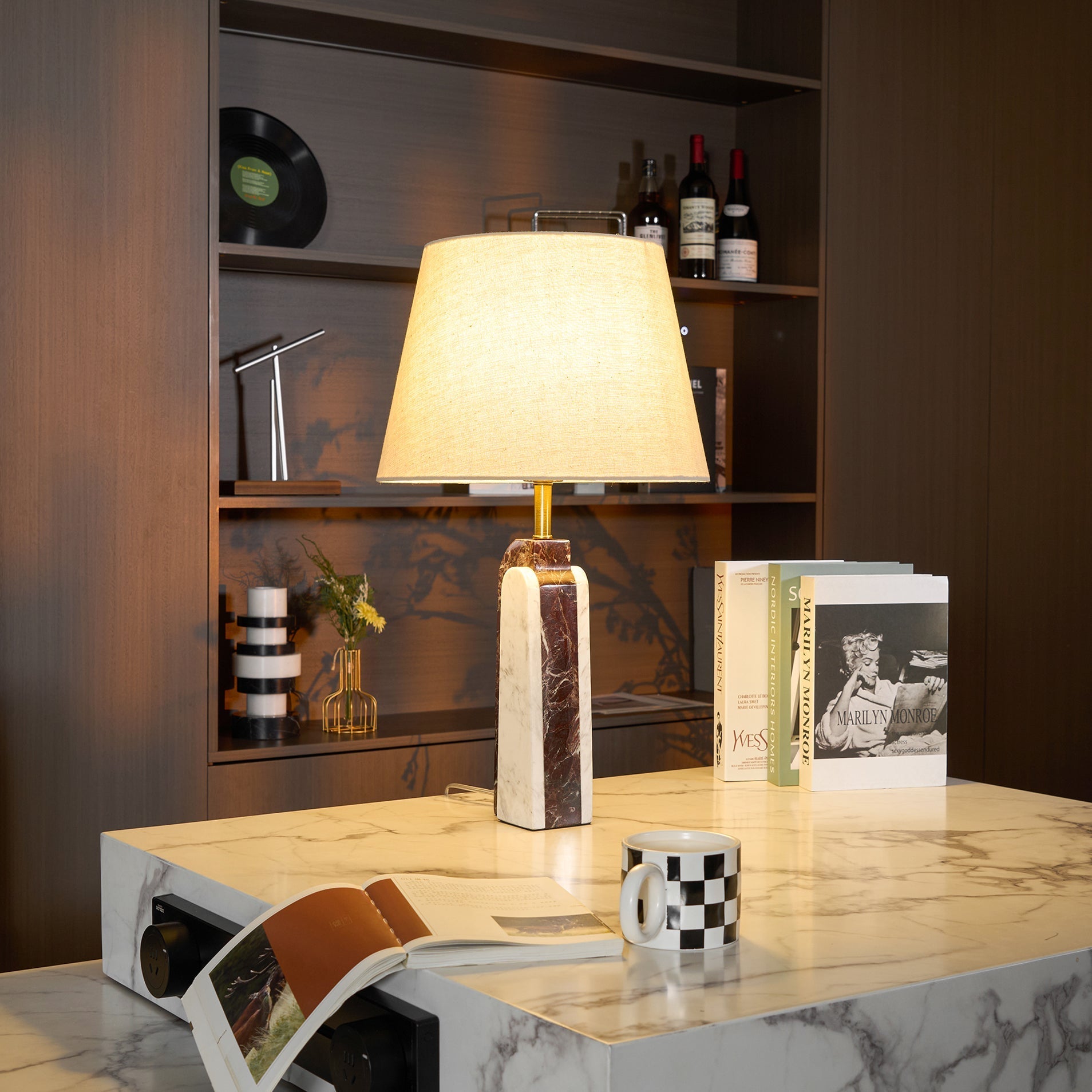 Jovix Modern Marble Table Lamp-Neutral Decor