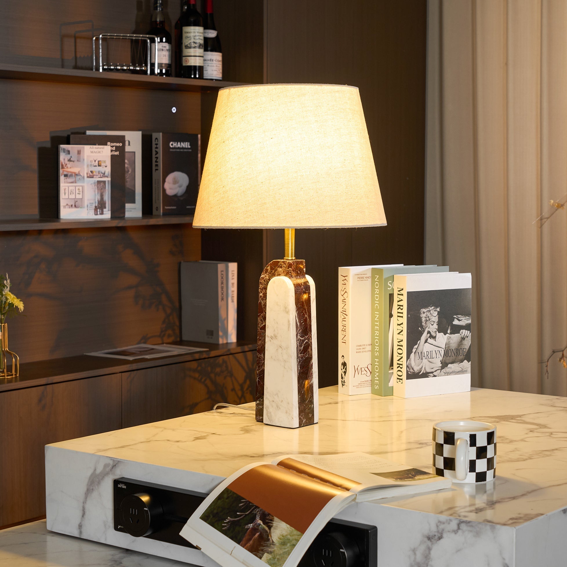 Jovix Modern Marble Table Lamp-Neutral Decor