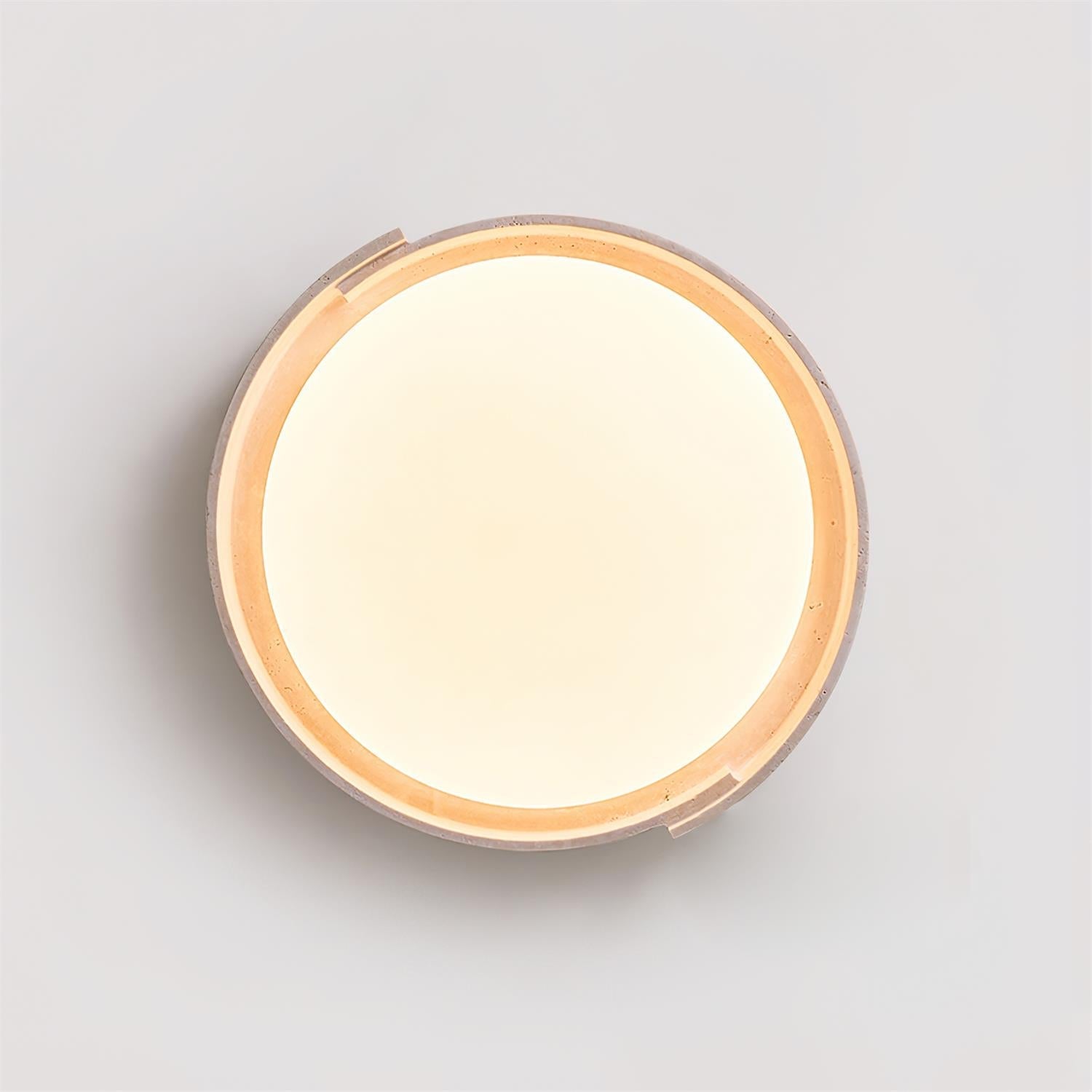 Juvio Minimalist Round Travertine Ceiling Light