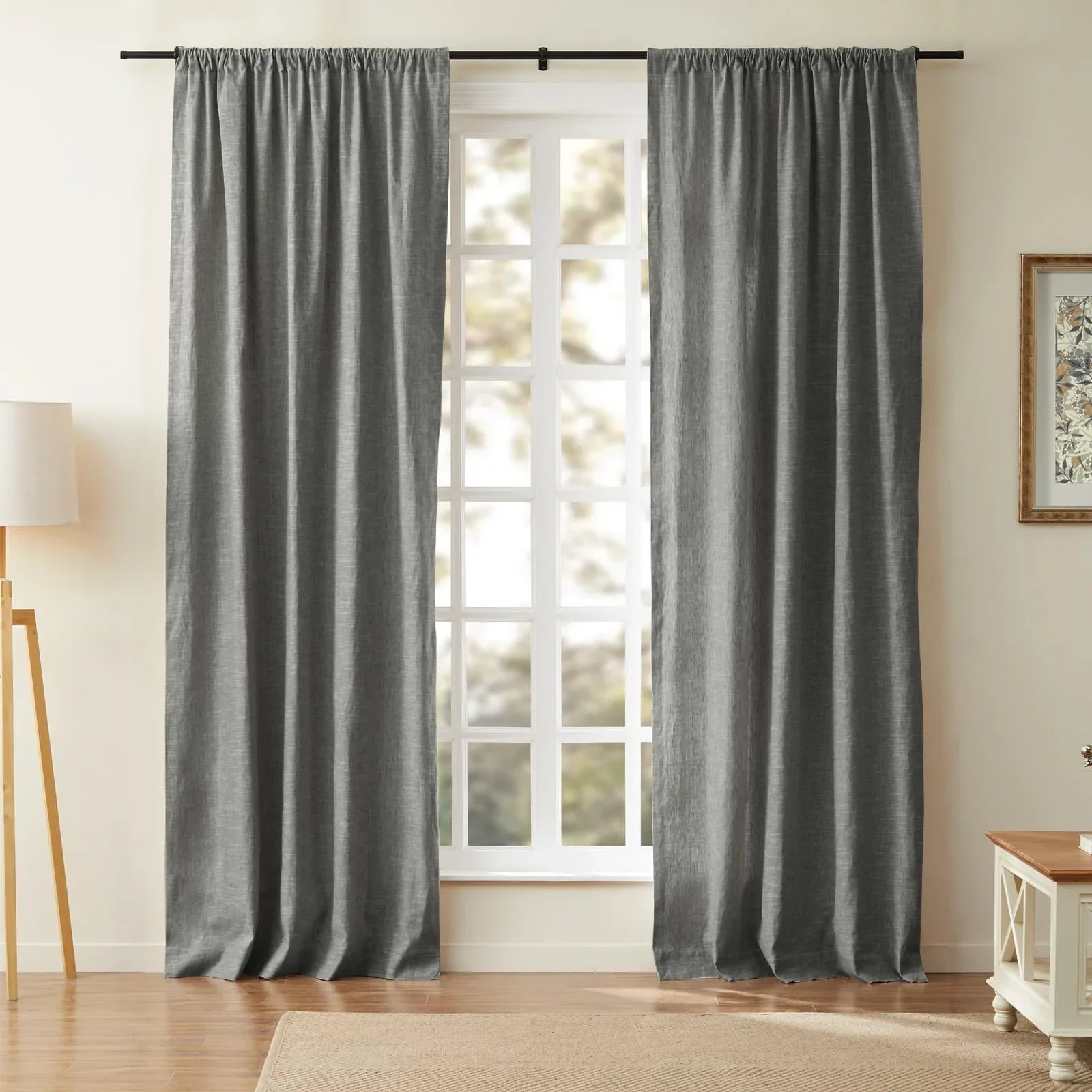 Jenna Linen Curtains & Drapes Soft Top-Neutral Decor