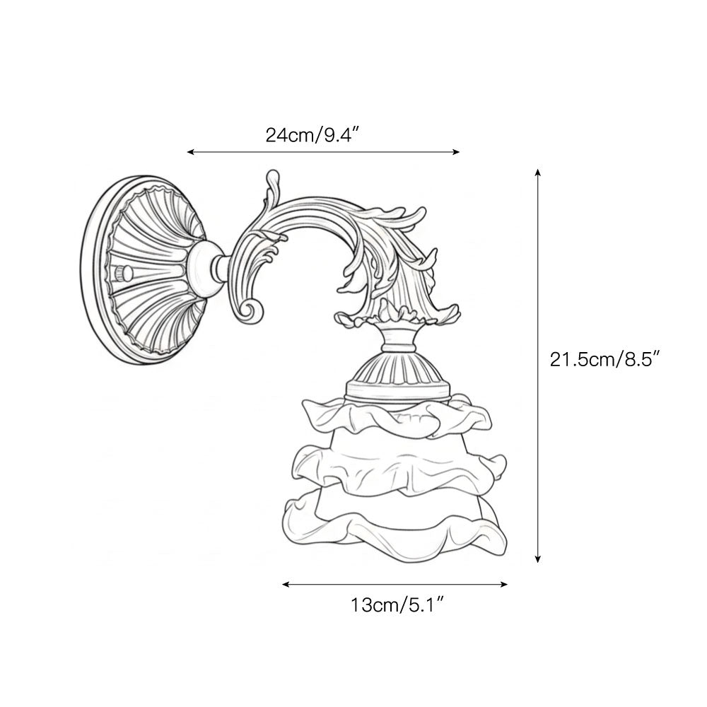 Side view of the Darwin Wall Lamp showcasing its curved arm.