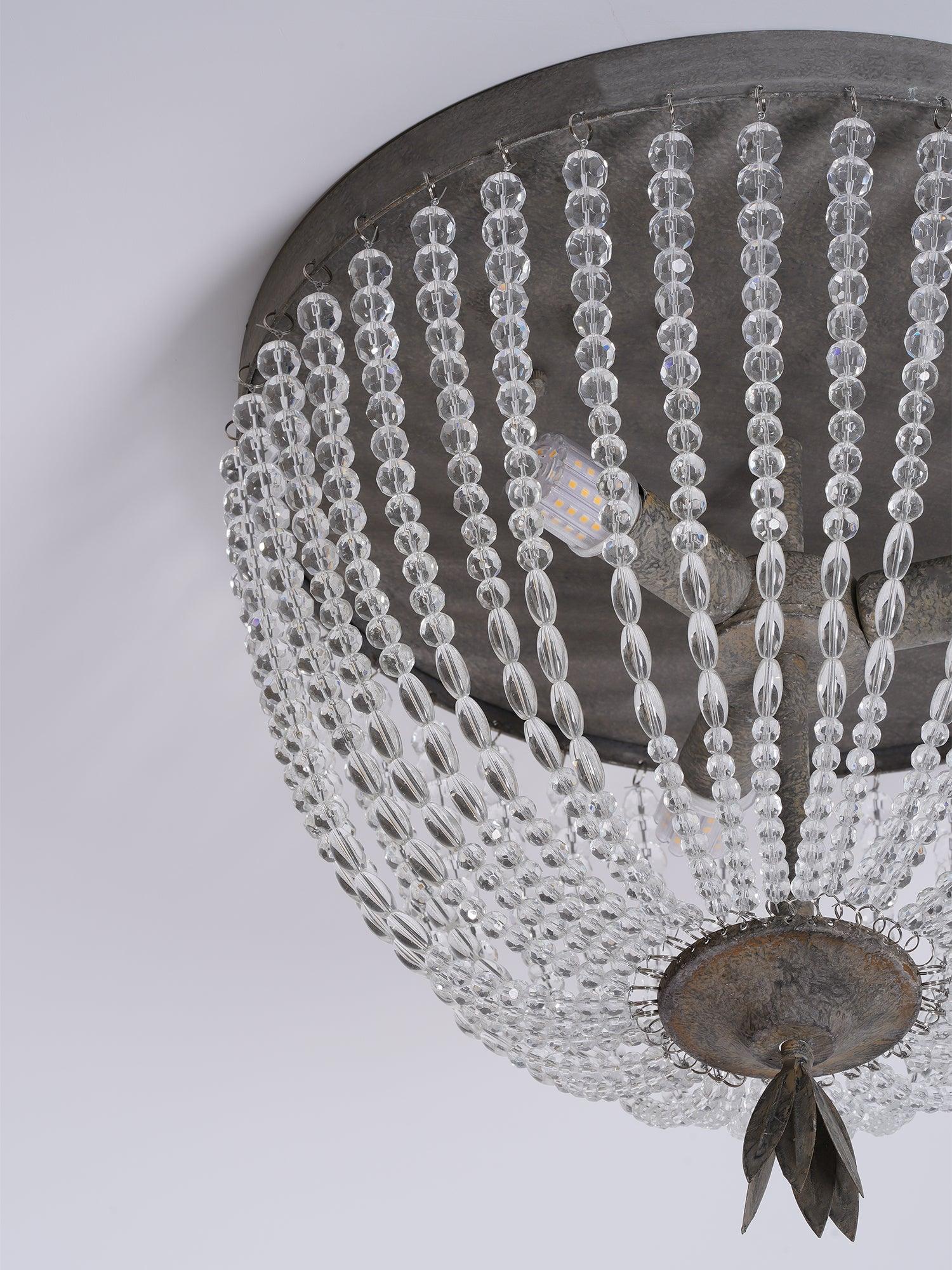Farlan Ceiling Lamp with Crystal Bead Strands Luxury-Neutral Decor