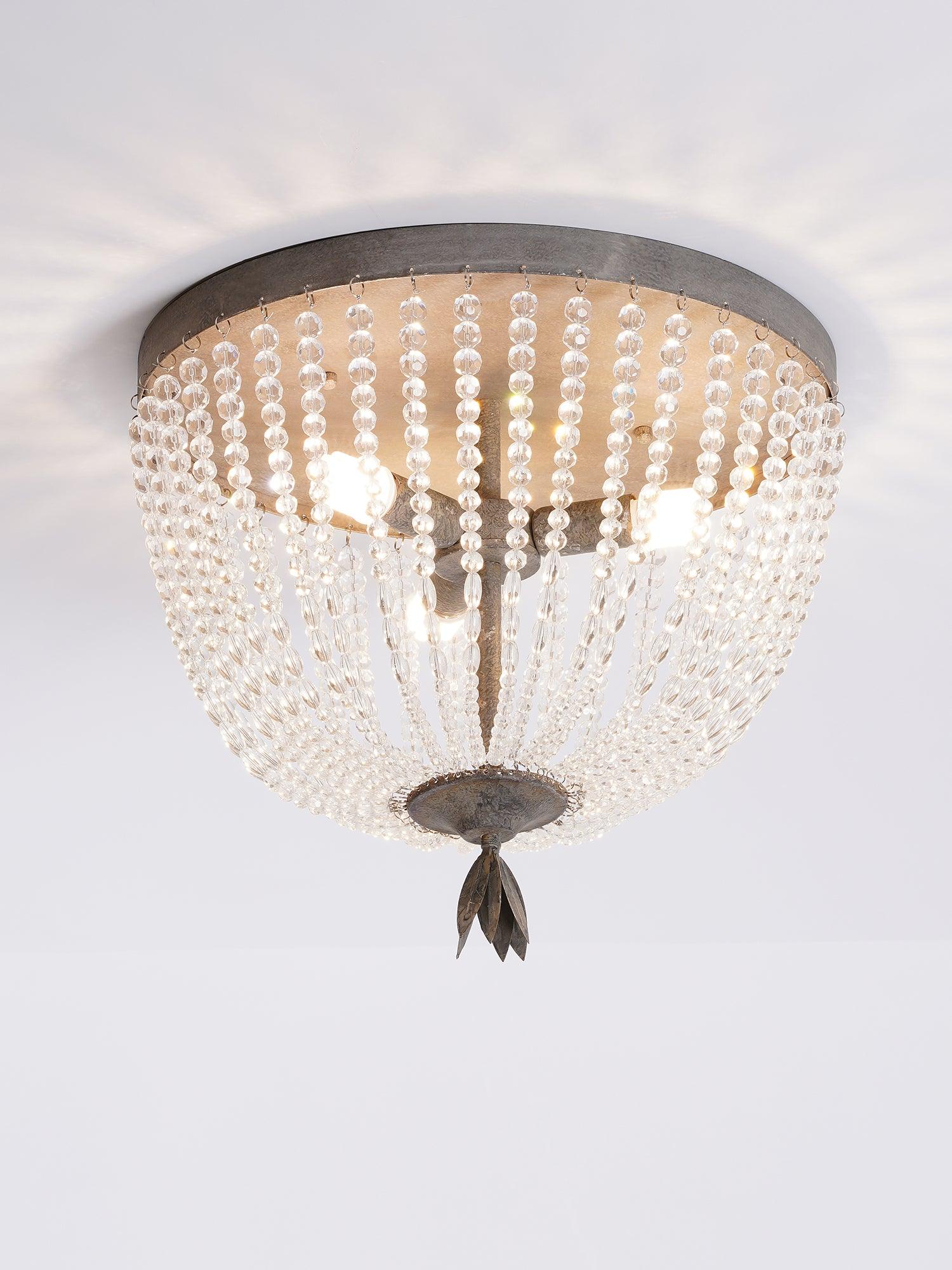 Farlan Ceiling Lamp with Crystal Bead Strands Luxury-Neutral Decor