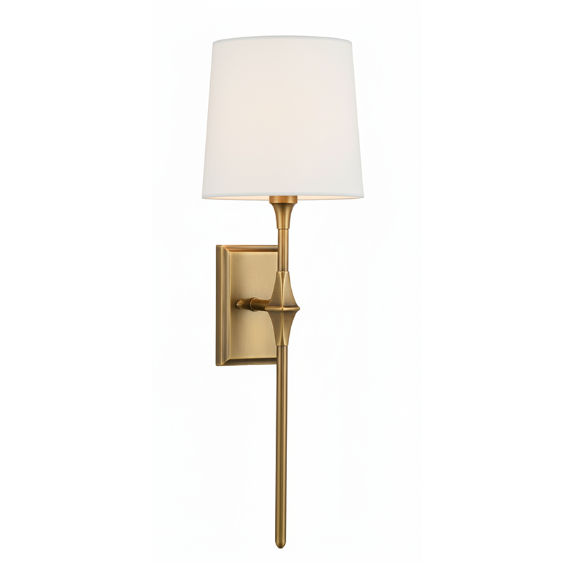 Dimensions diagram of the Dauphine Wall Sconce showing height and depth.