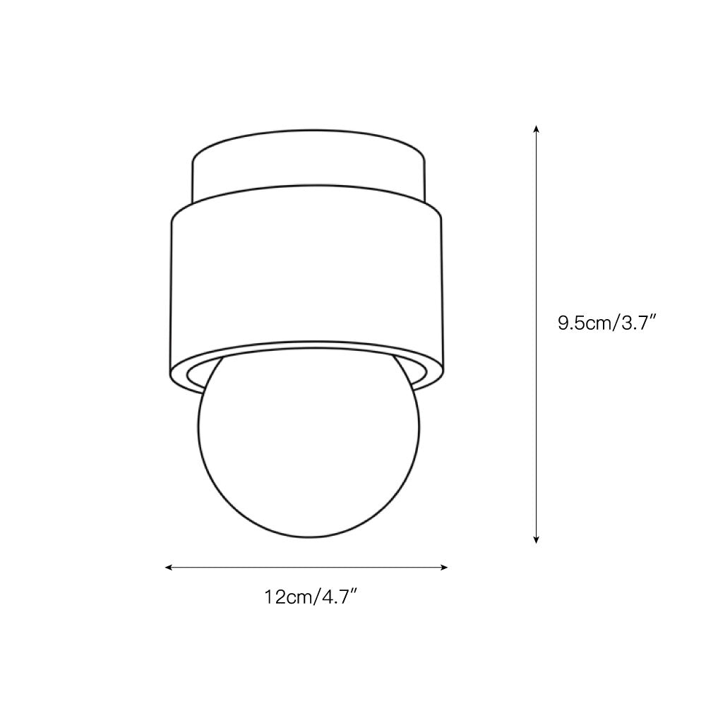 The Davise Flush Mount shown from a low angle, highlighting the frosted glass globe.