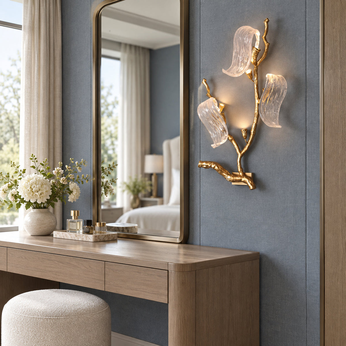 Jorrenstone Branch Glass Ribbon Wall Sconce