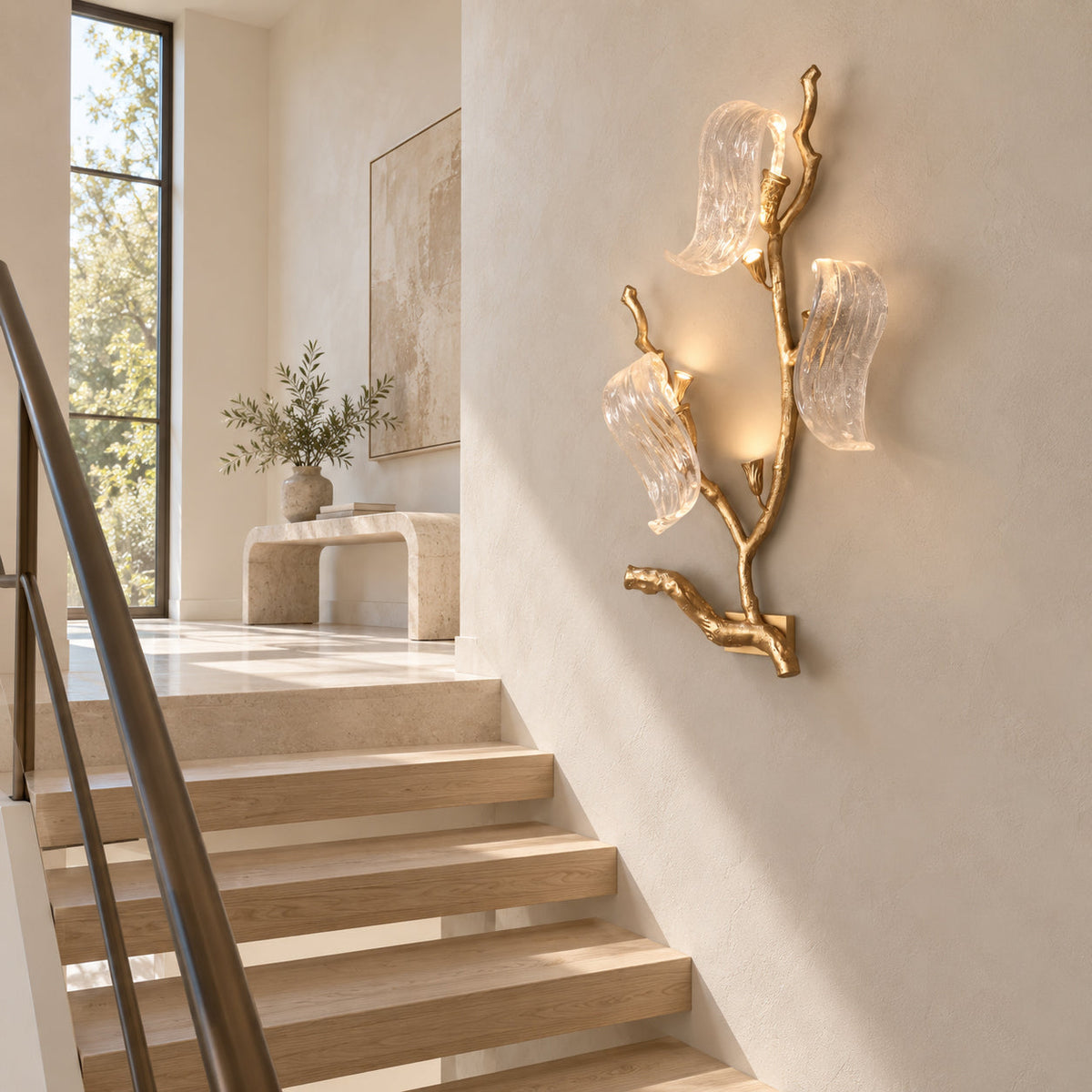 Jorrenstone Branch Glass Ribbon Wall Sconce
