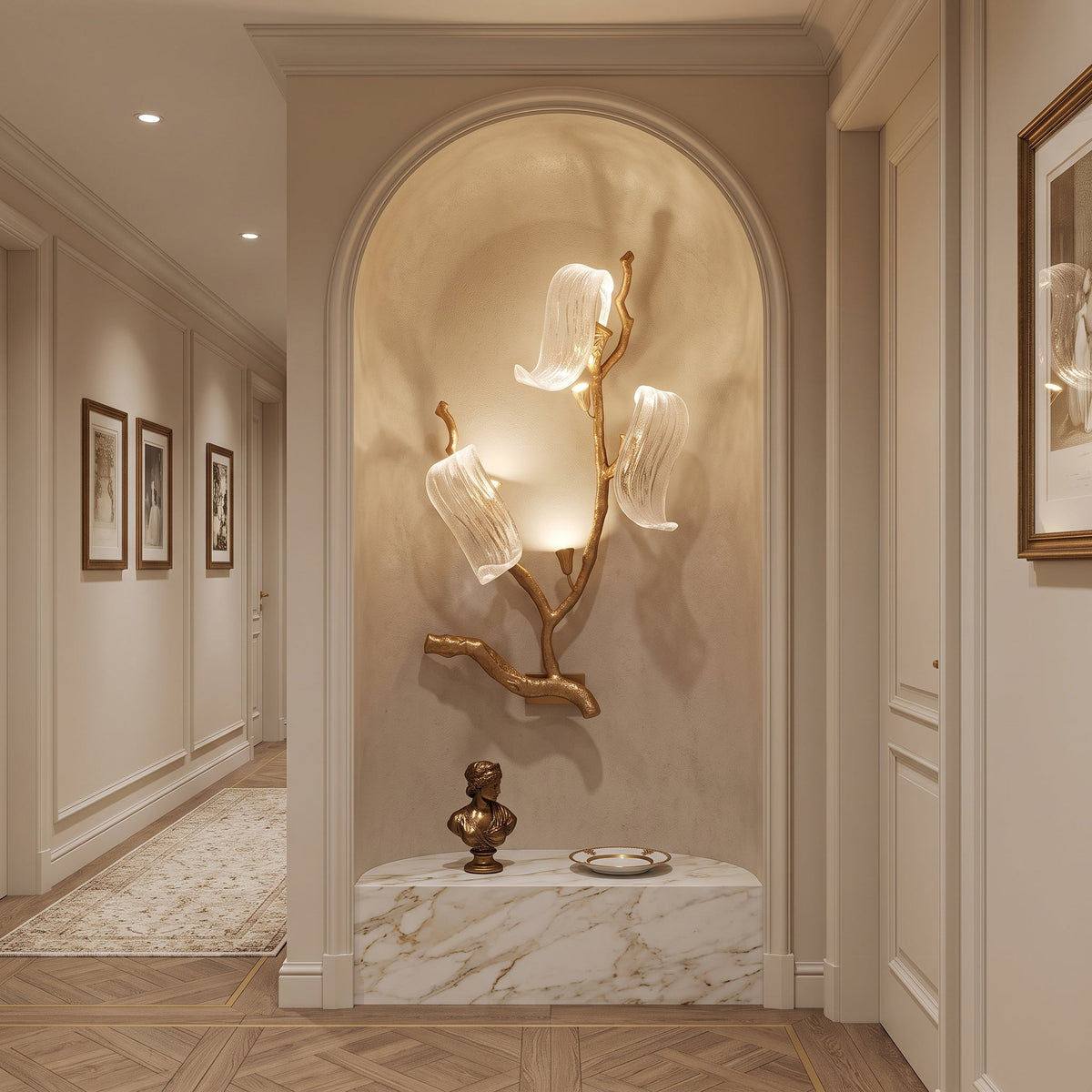 Jorrenstone Branch Glass Ribbon Wall Sconce