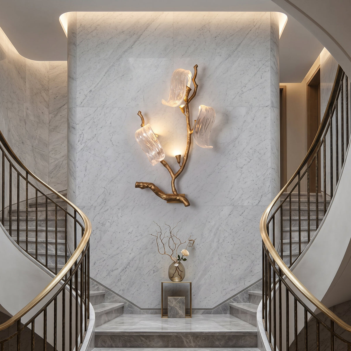 Jorrenstone Branch Glass Ribbon Wall Sconce