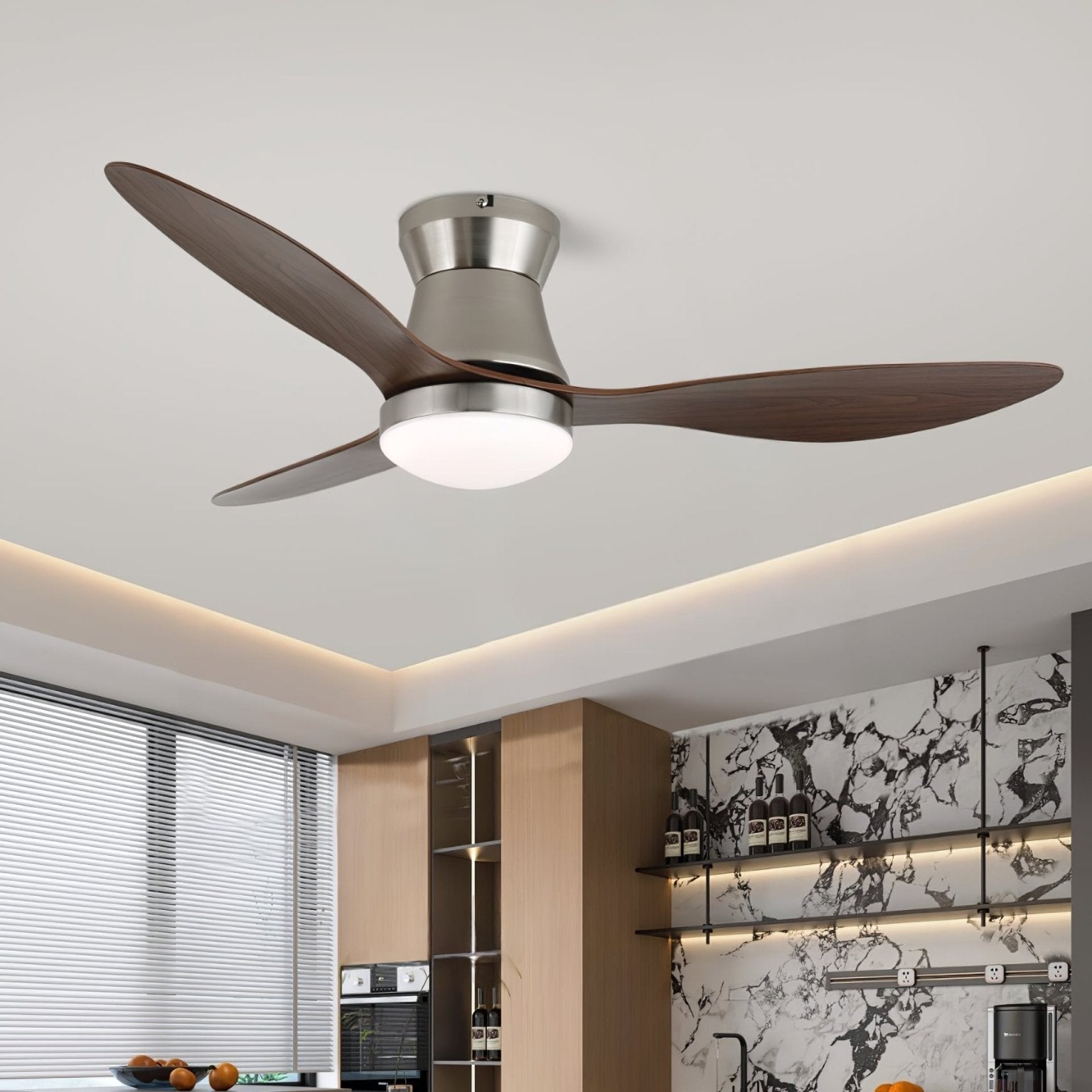 Zerath Modern Wood Ceiling Fan Light-Neutral Decor