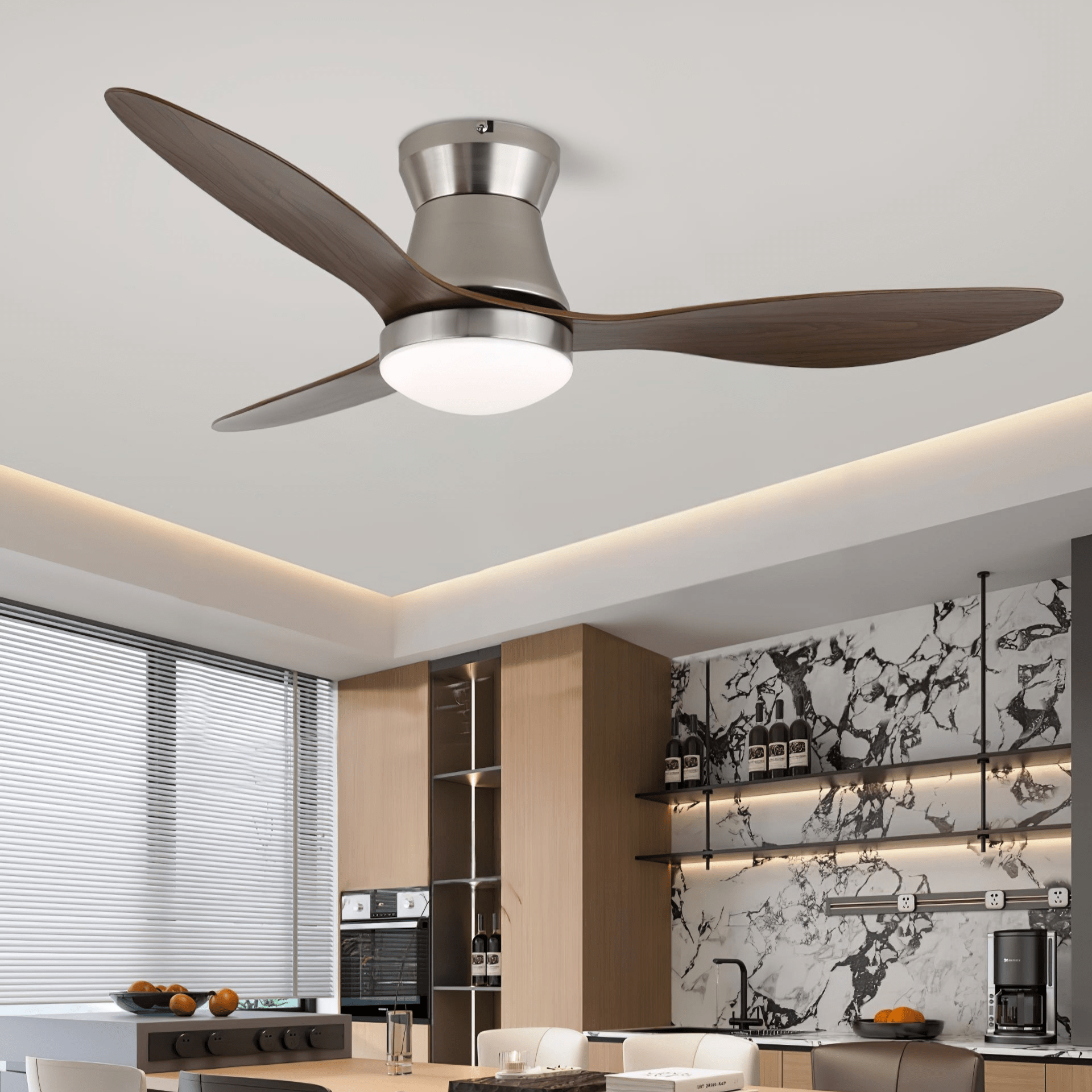 Zerath Modern Wood Ceiling Fan Light-Neutral Decor