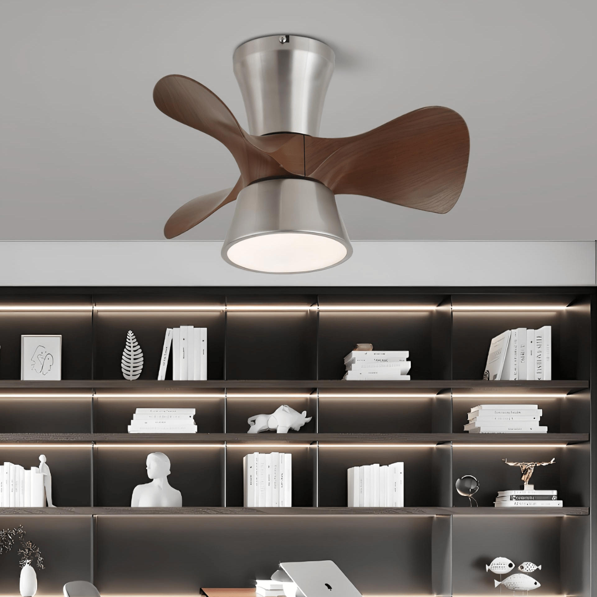 Nera Modern Wood Ceiling Fan Light-Neutral Decor