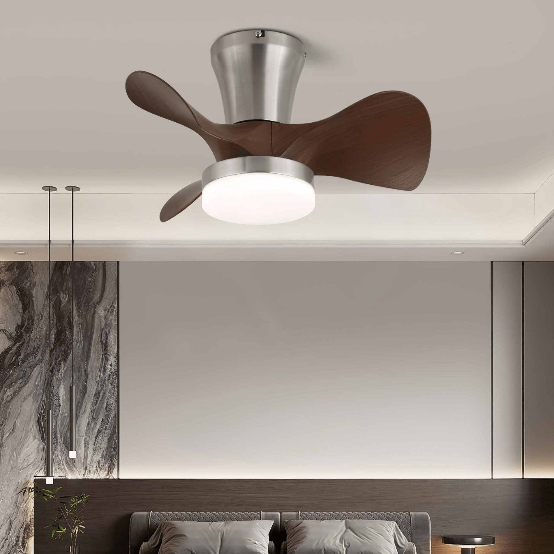 Nera Modern Wood Ceiling Fan Light-Neutral Decor