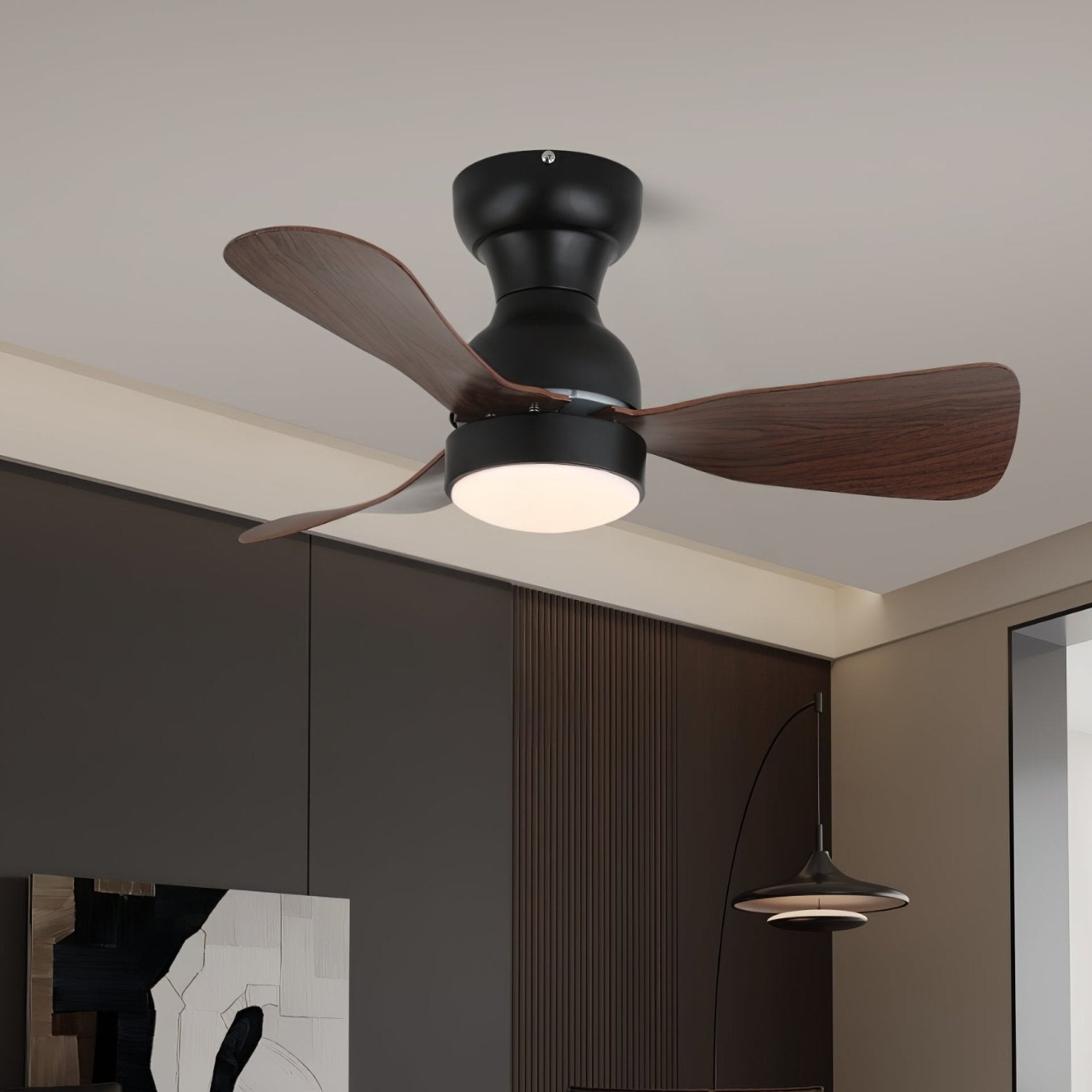 Aurdorus Modern Wood Ceiling Fan Light-Neutral Decor