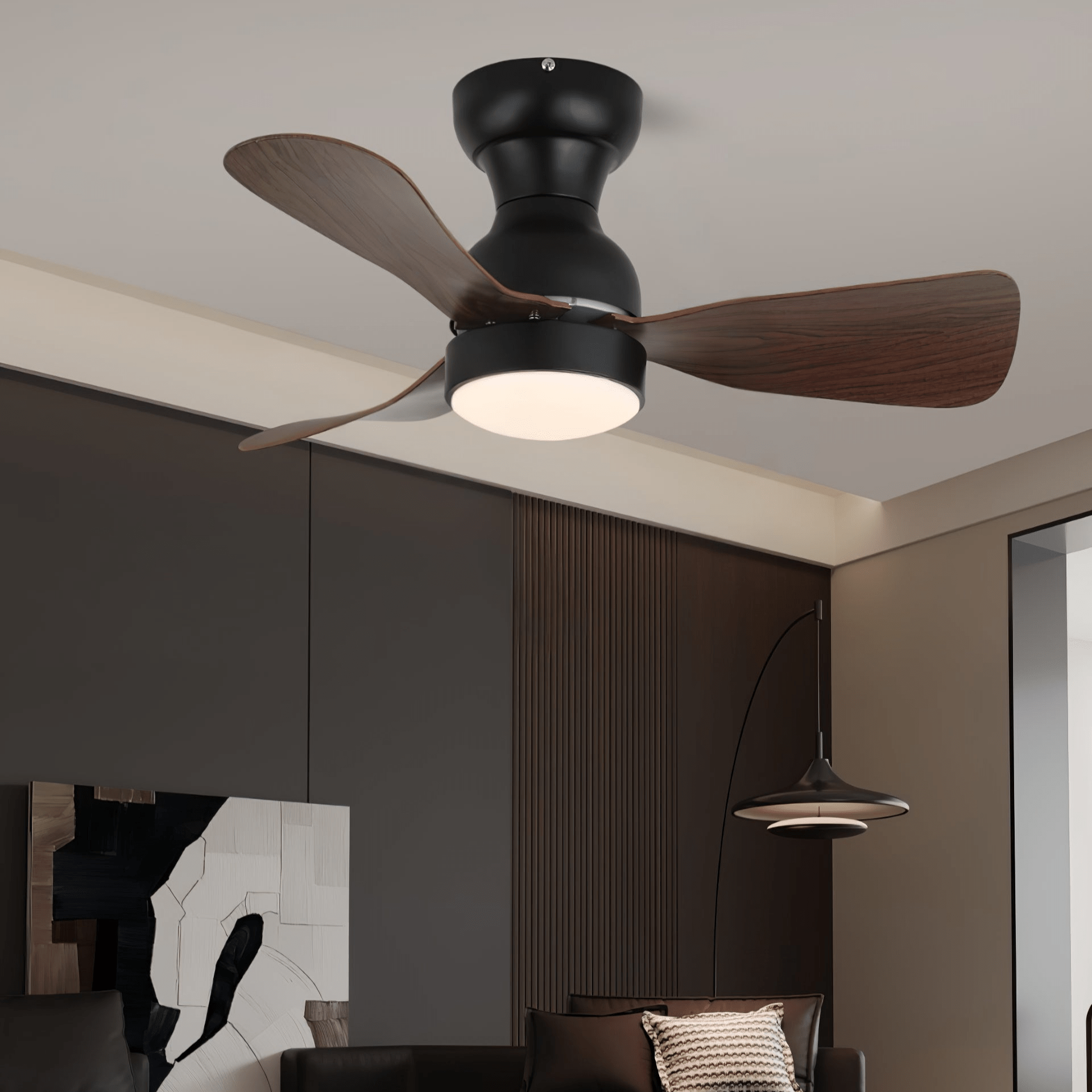 Aurdorus Modern Wood Ceiling Fan Light-Neutral Decor