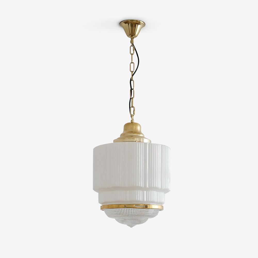 Lustra Pendant Light Brass Glass Ribbed-Neutral Decor