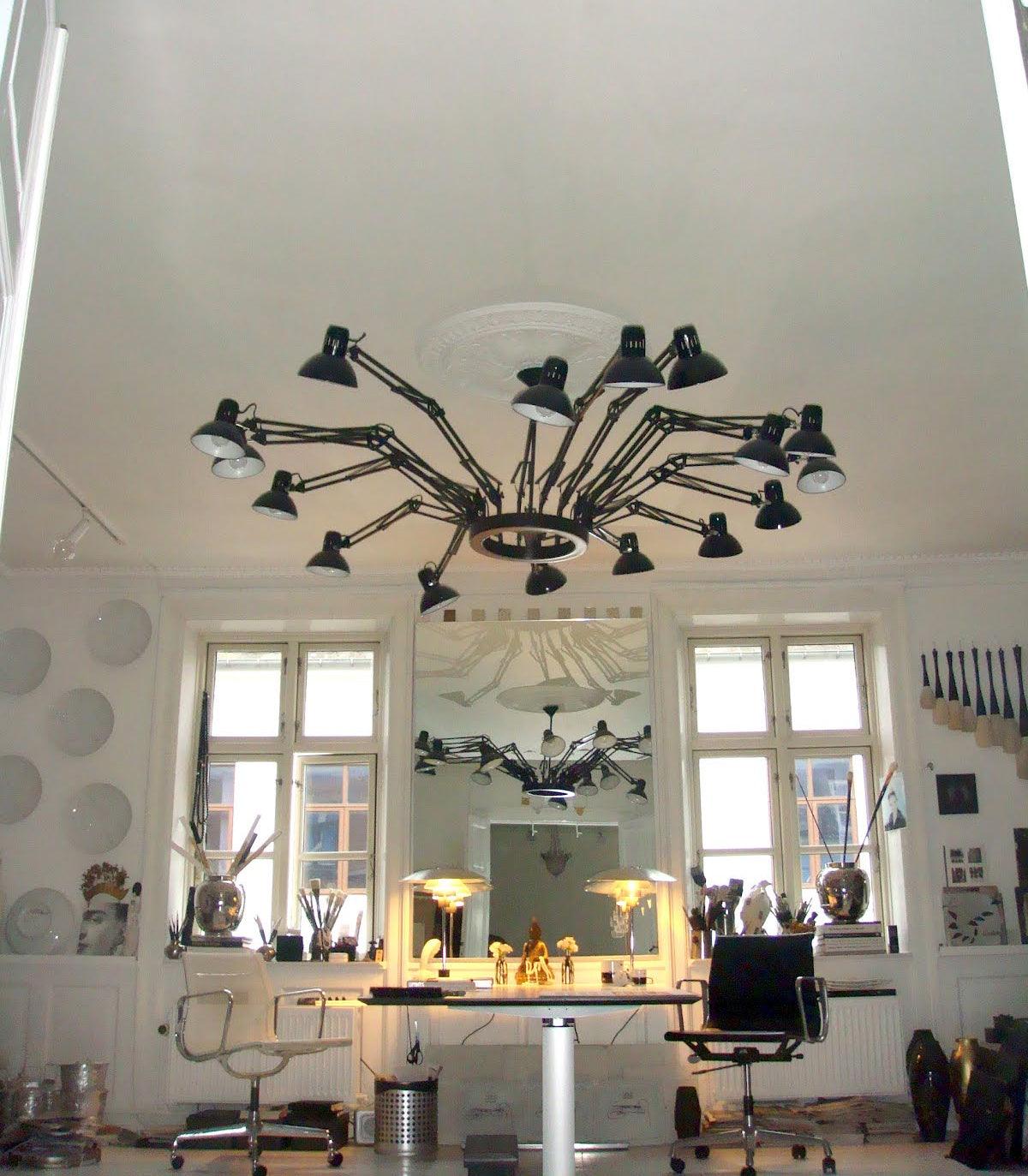 Livenu Chandelier Black Adjustable Multi Arm-Neutral Decor