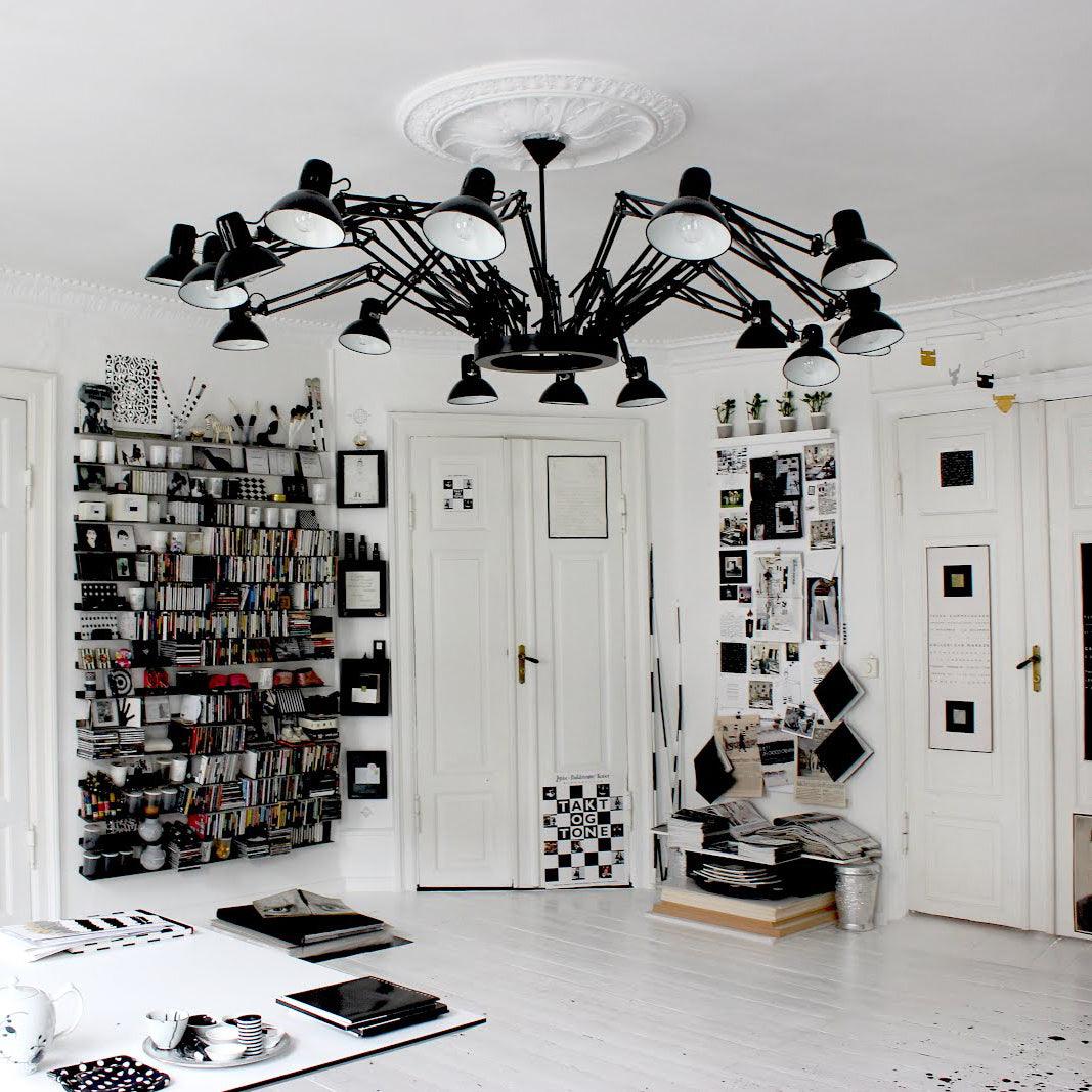 Livenu Chandelier Black Adjustable Multi Arm-Neutral Decor