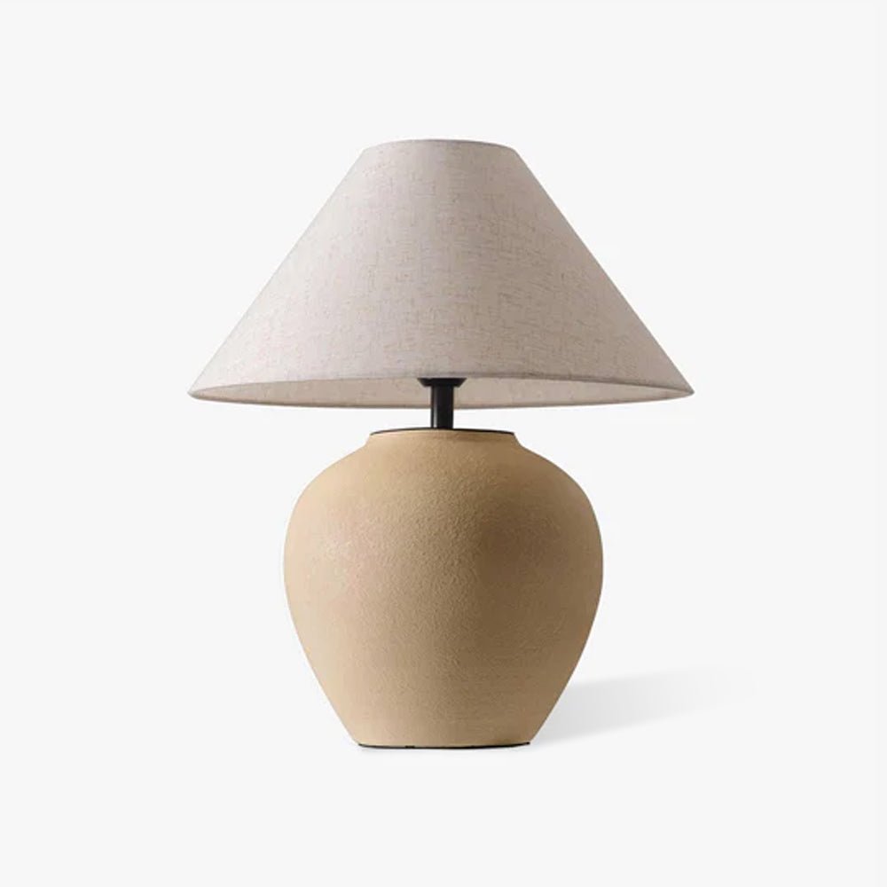 Lumian Fabric Ceramic Rustic Table Lamp-Neutral Decor