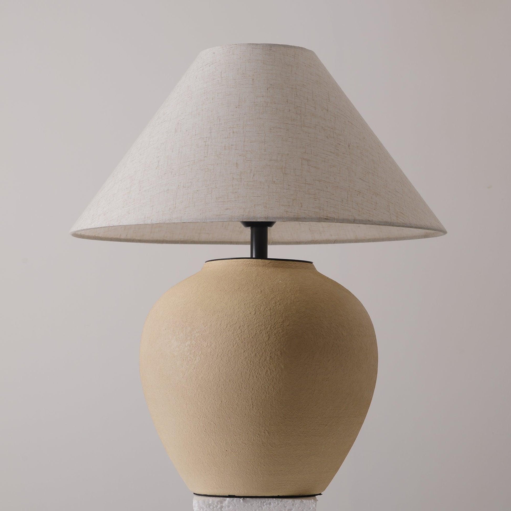Lumian Fabric Ceramic Rustic Table Lamp-Neutral Decor