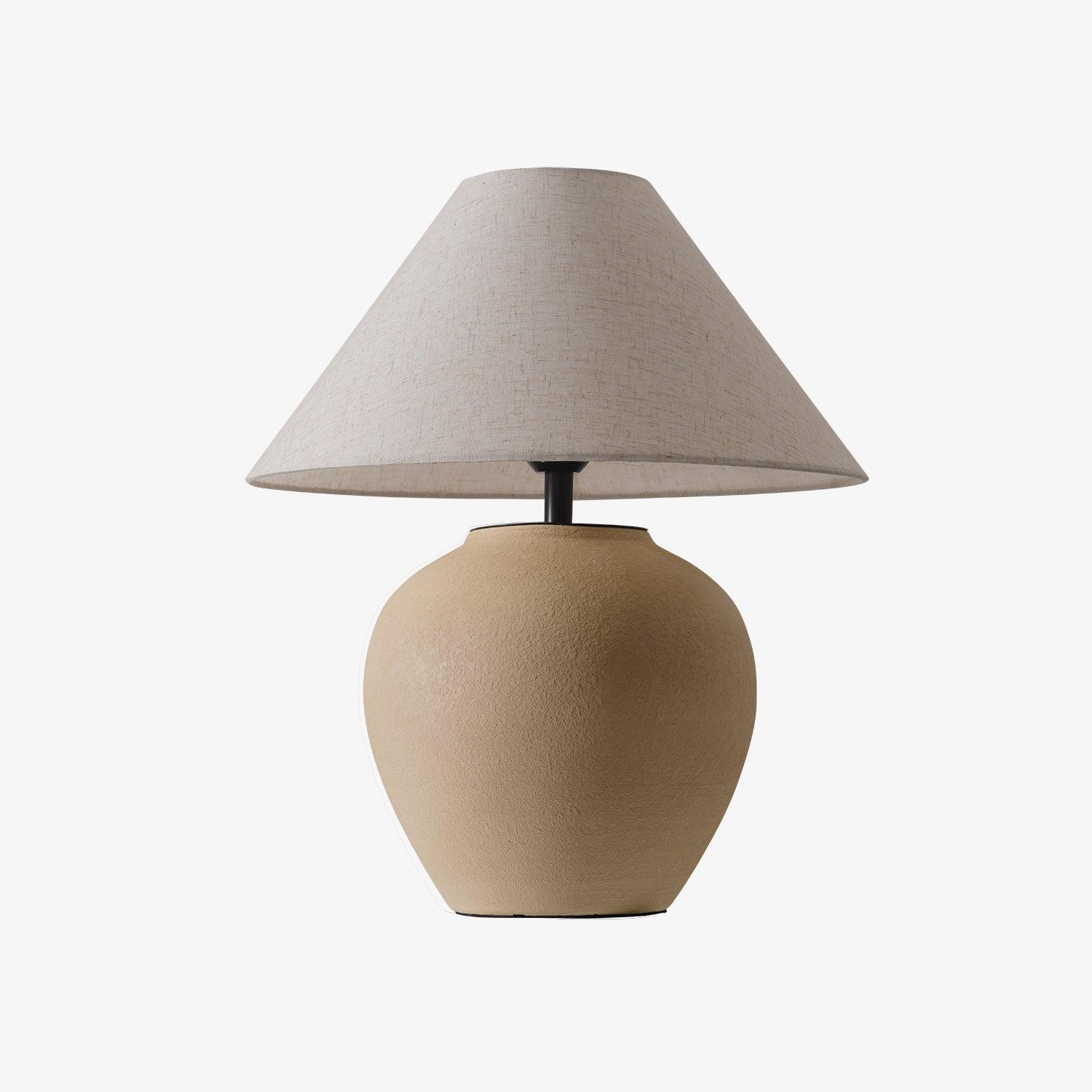 Lumian Fabric Ceramic Rustic Table Lamp-Neutral Decor