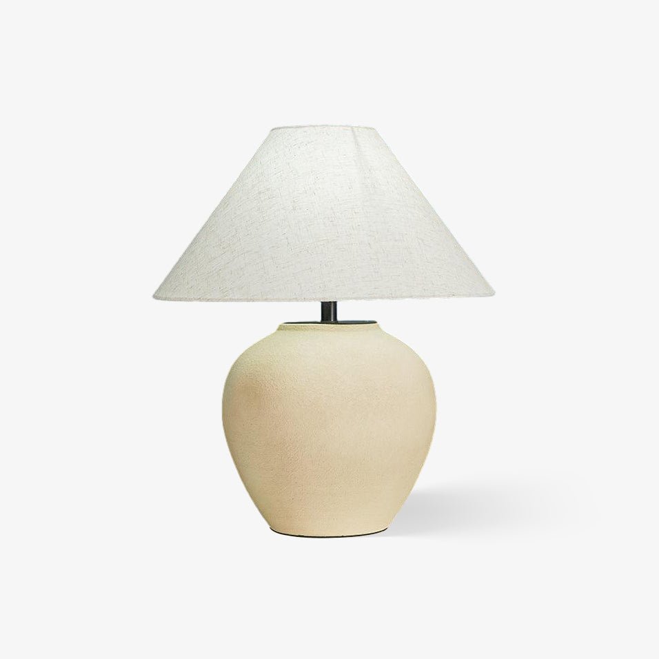 Lumian Fabric Ceramic Rustic Table Lamp-Neutral Decor