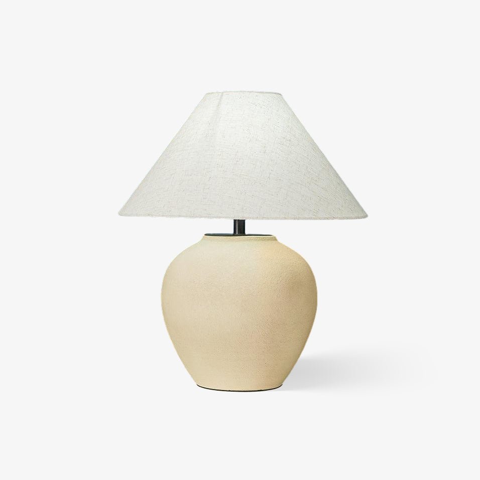 Lumian Fabric Ceramic Rustic Table Lamp-Neutral Decor