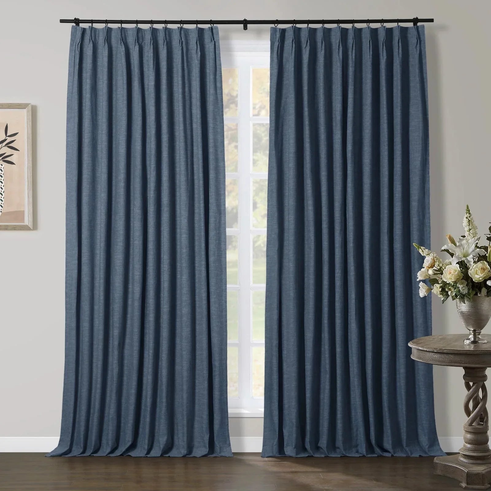 Jenna Linen Curtains & Drapes Pleated-Neutral Decor