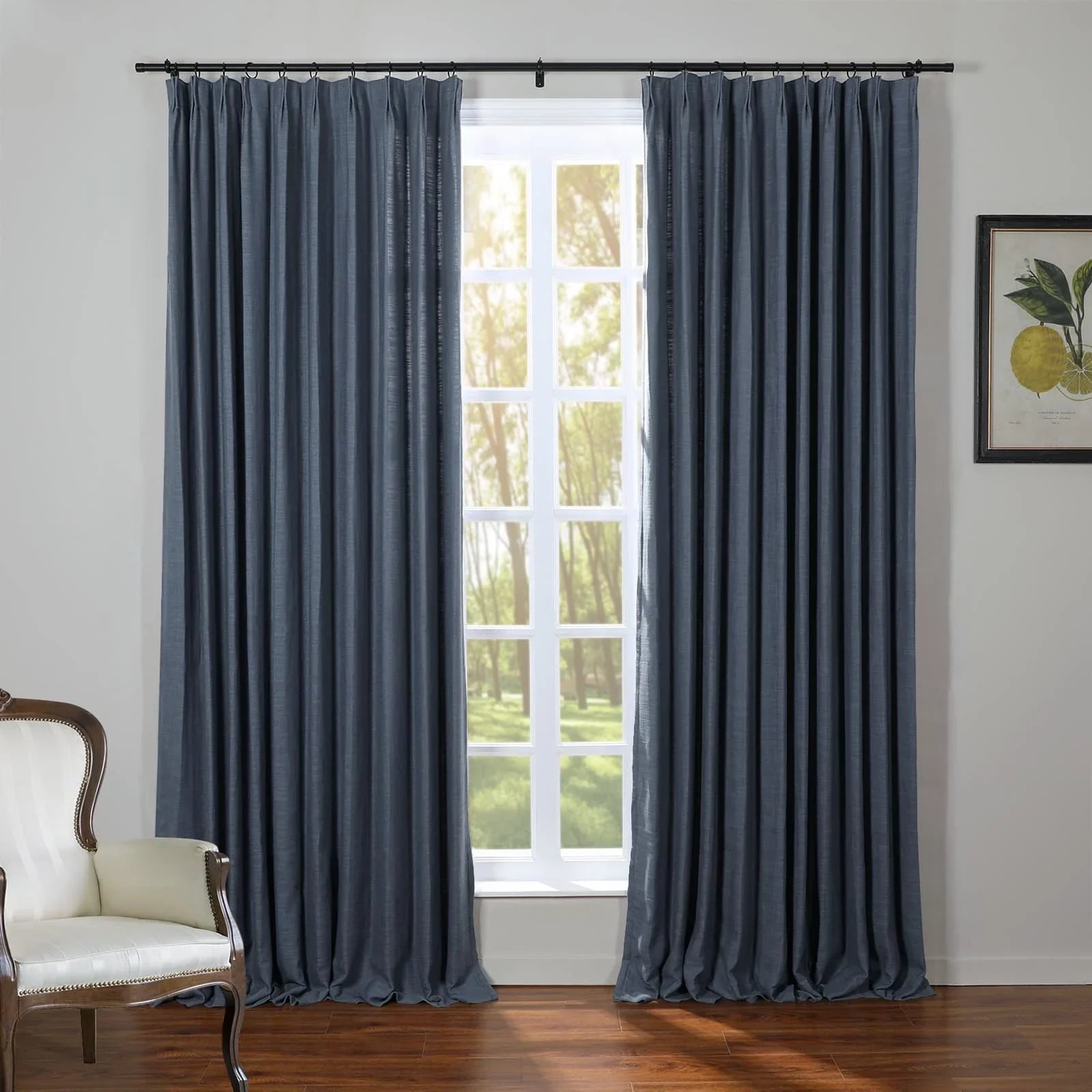 Kelly Flax Linen Curtains & Drapes Pleated-Neutral Decor