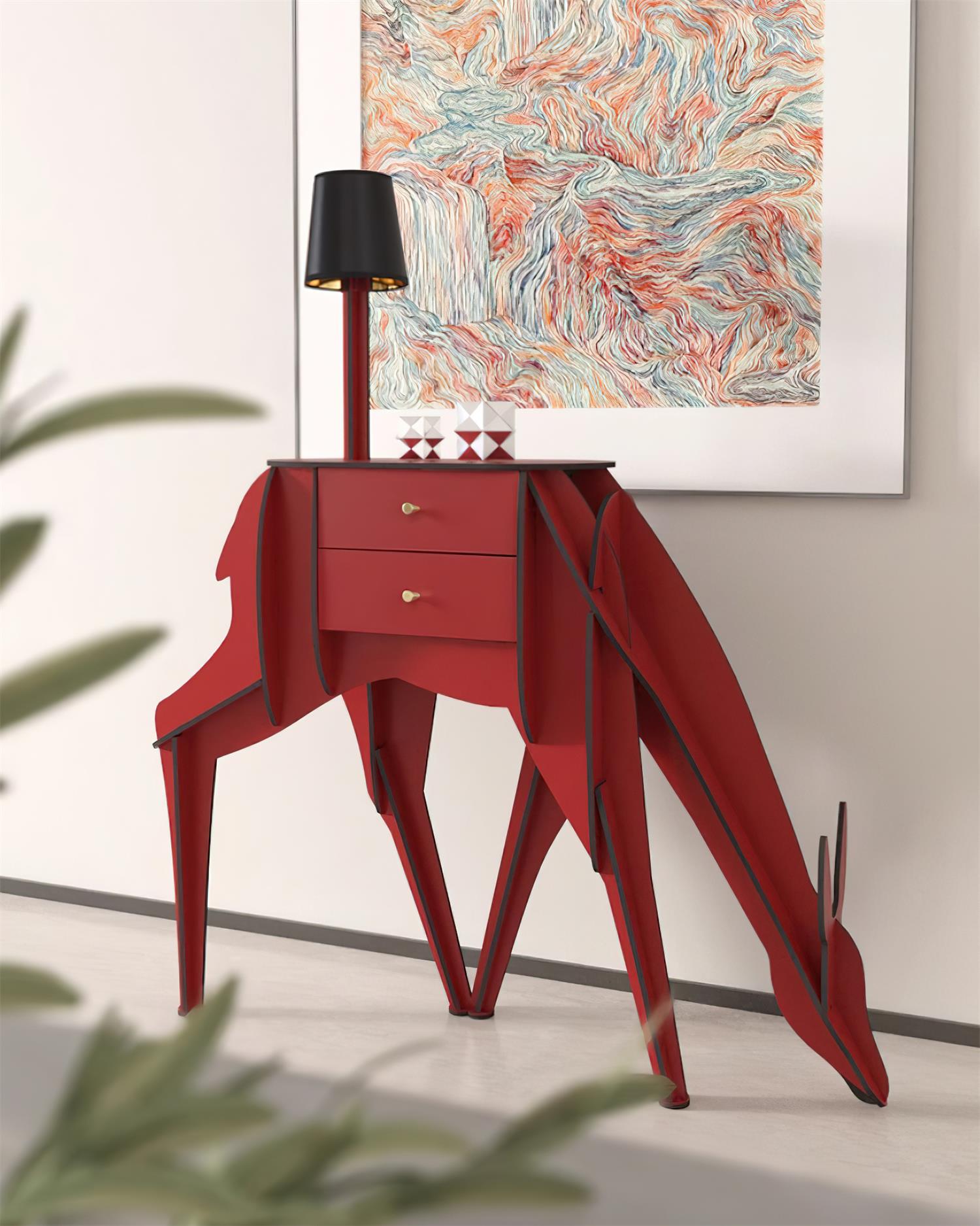 Peldes Deer-shaped Side Table-Neutral Decor