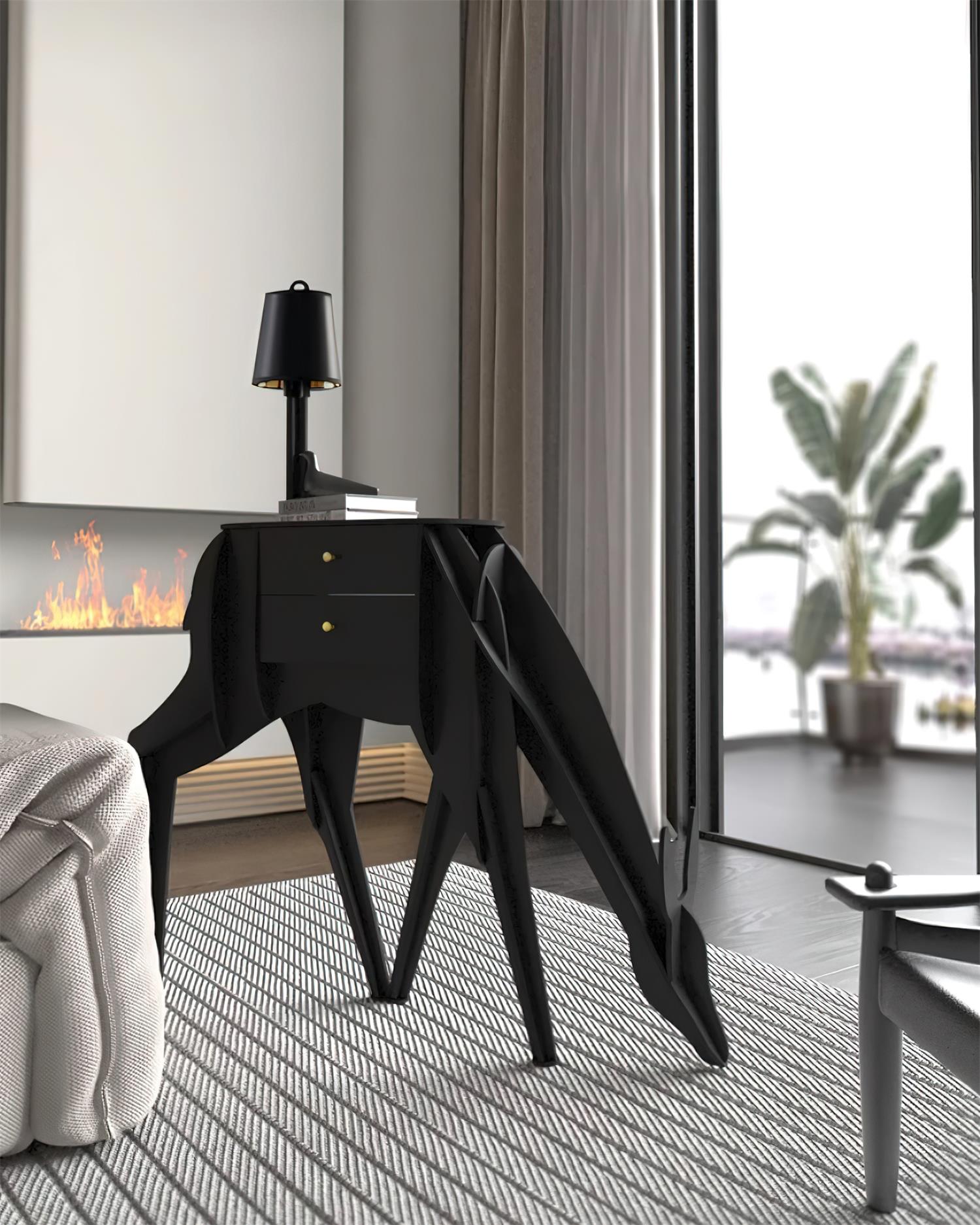 Peldes Deer-shaped Side Table-Neutral Decor