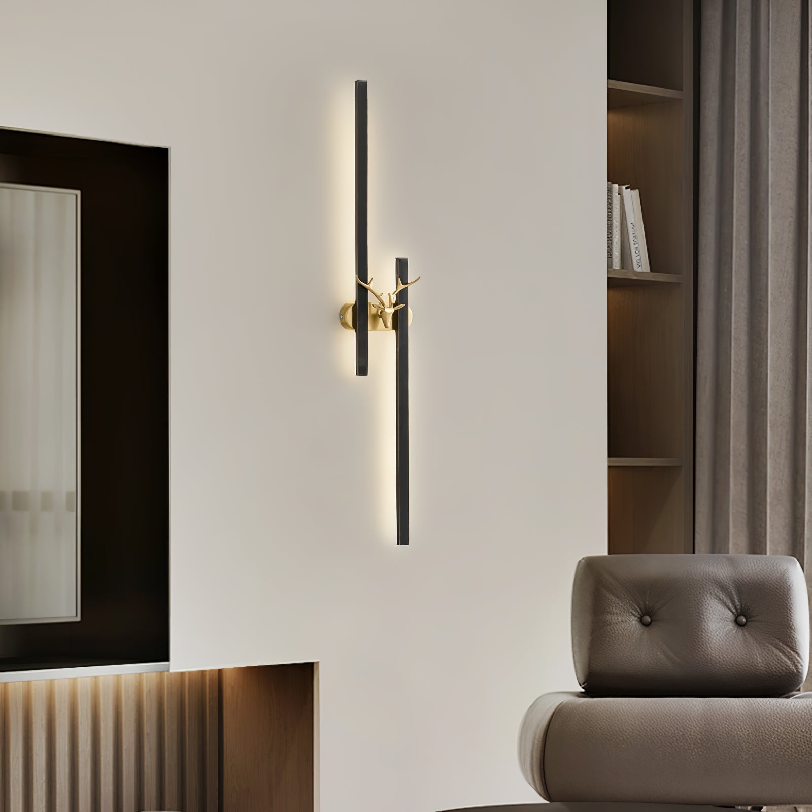 Vavinisra Classic Deer Brass Wall Lamp-Neutral Decor