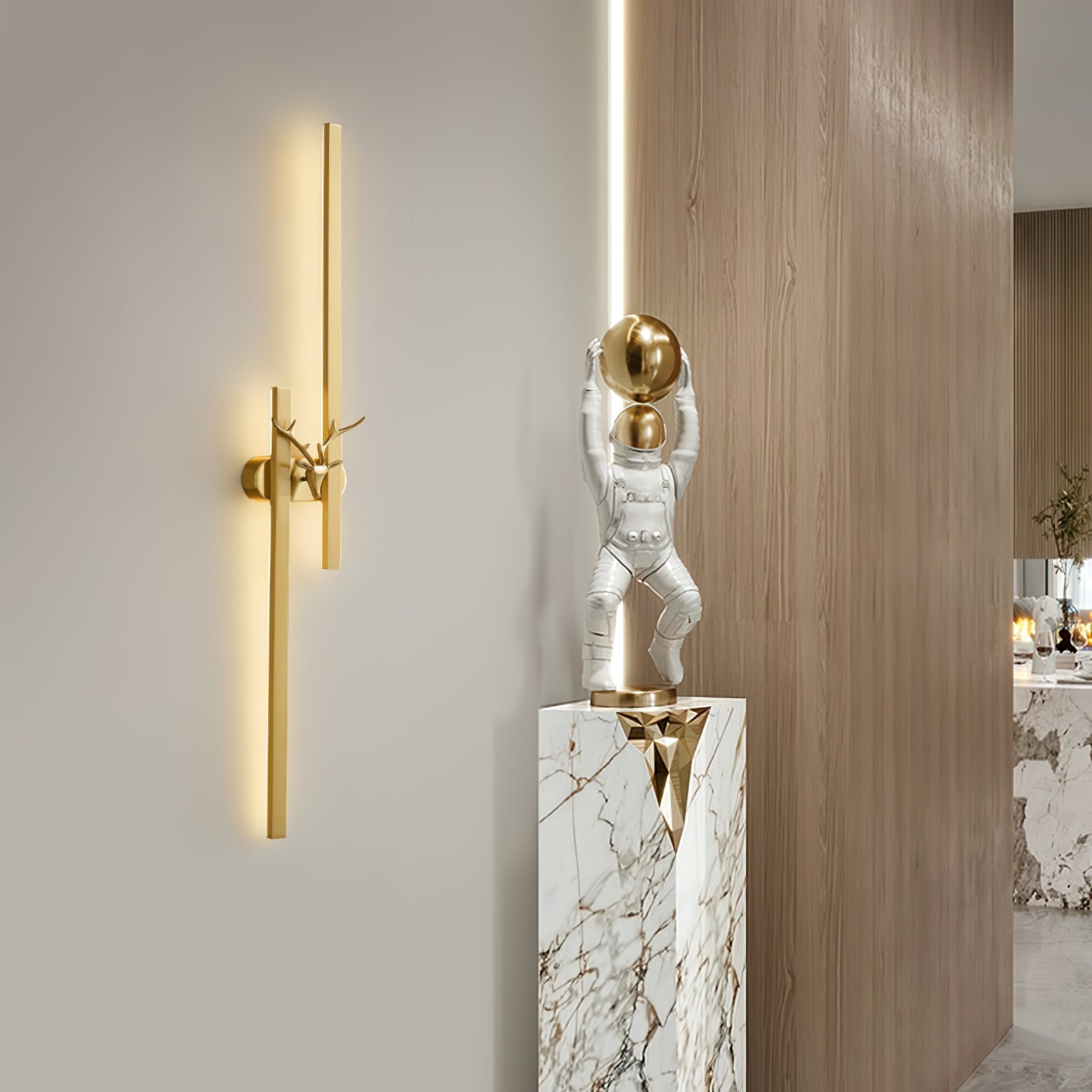 Vavinisra Classic Deer Brass Wall Lamp-Neutral Decor