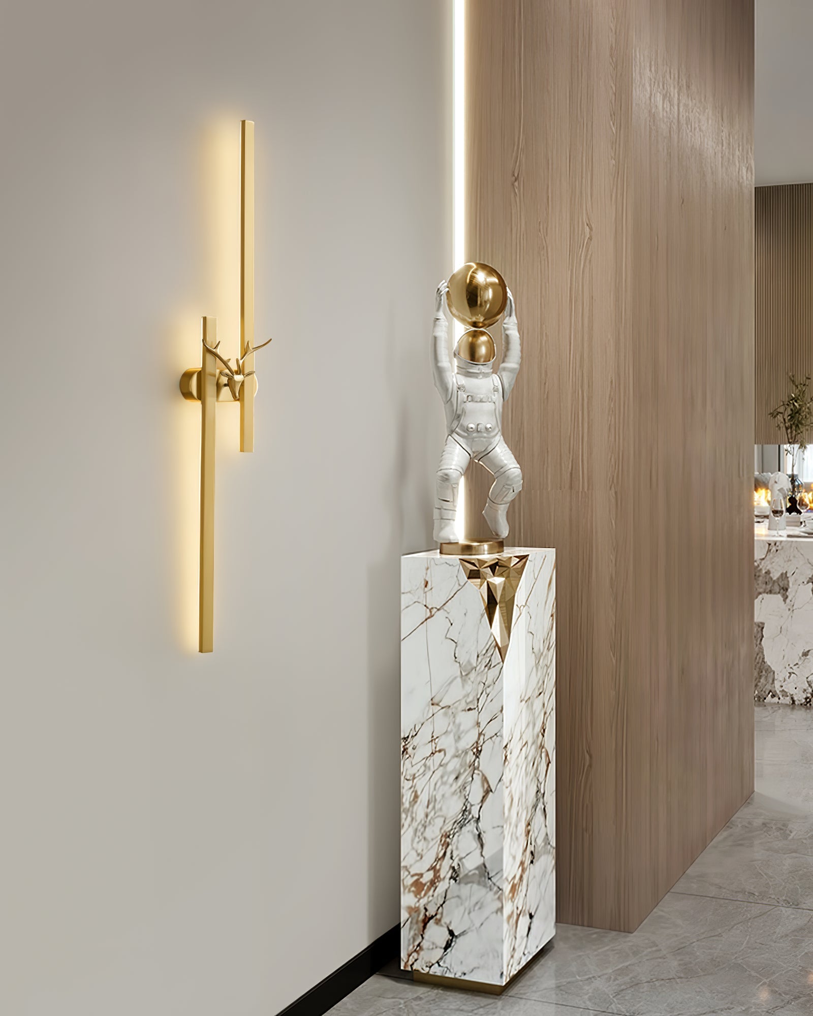 Vavinisra Classic Deer Brass Wall Lamp-Neutral Decor