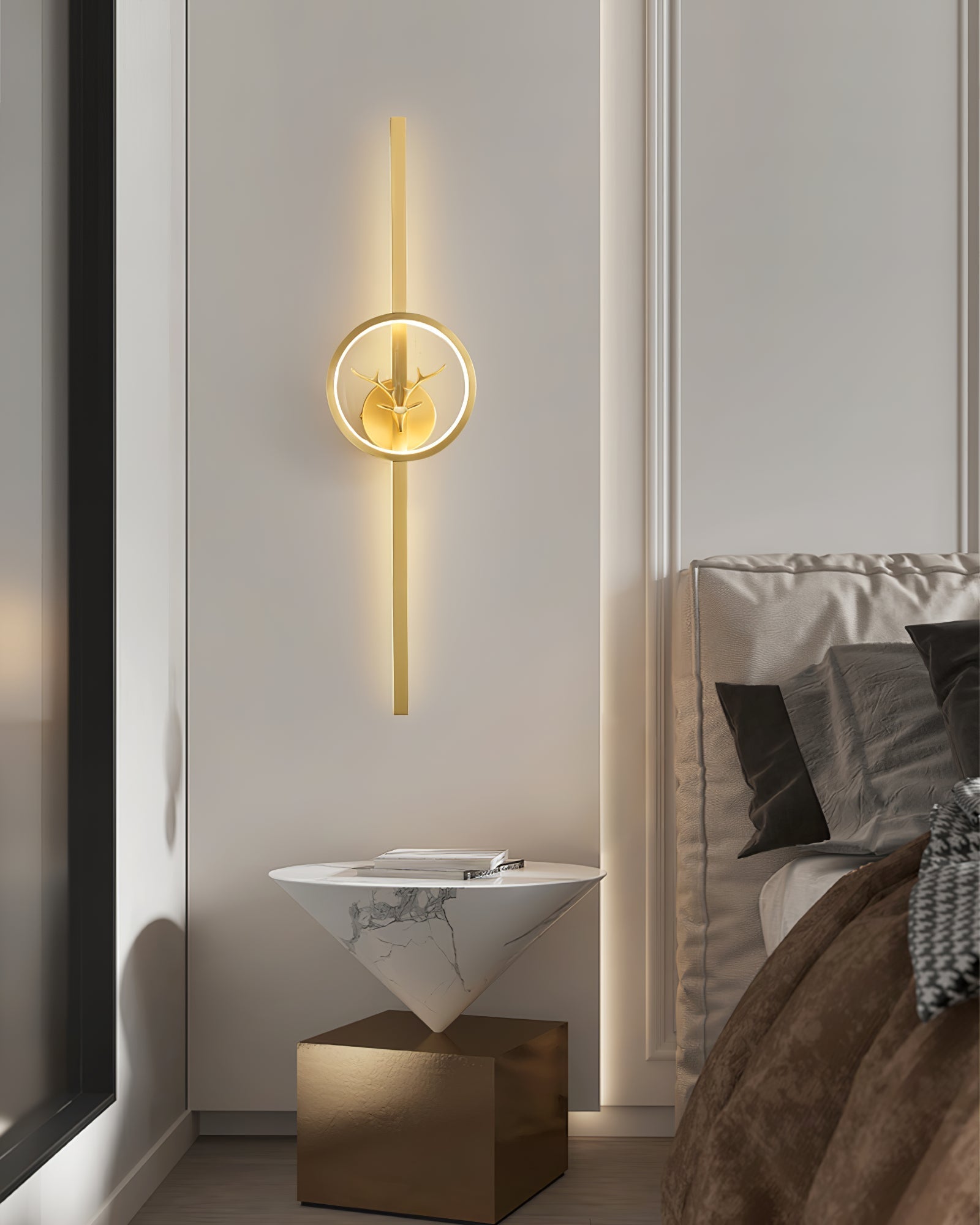 Vavinisra Classic Deer Brass Wall Lamp-Neutral Decor