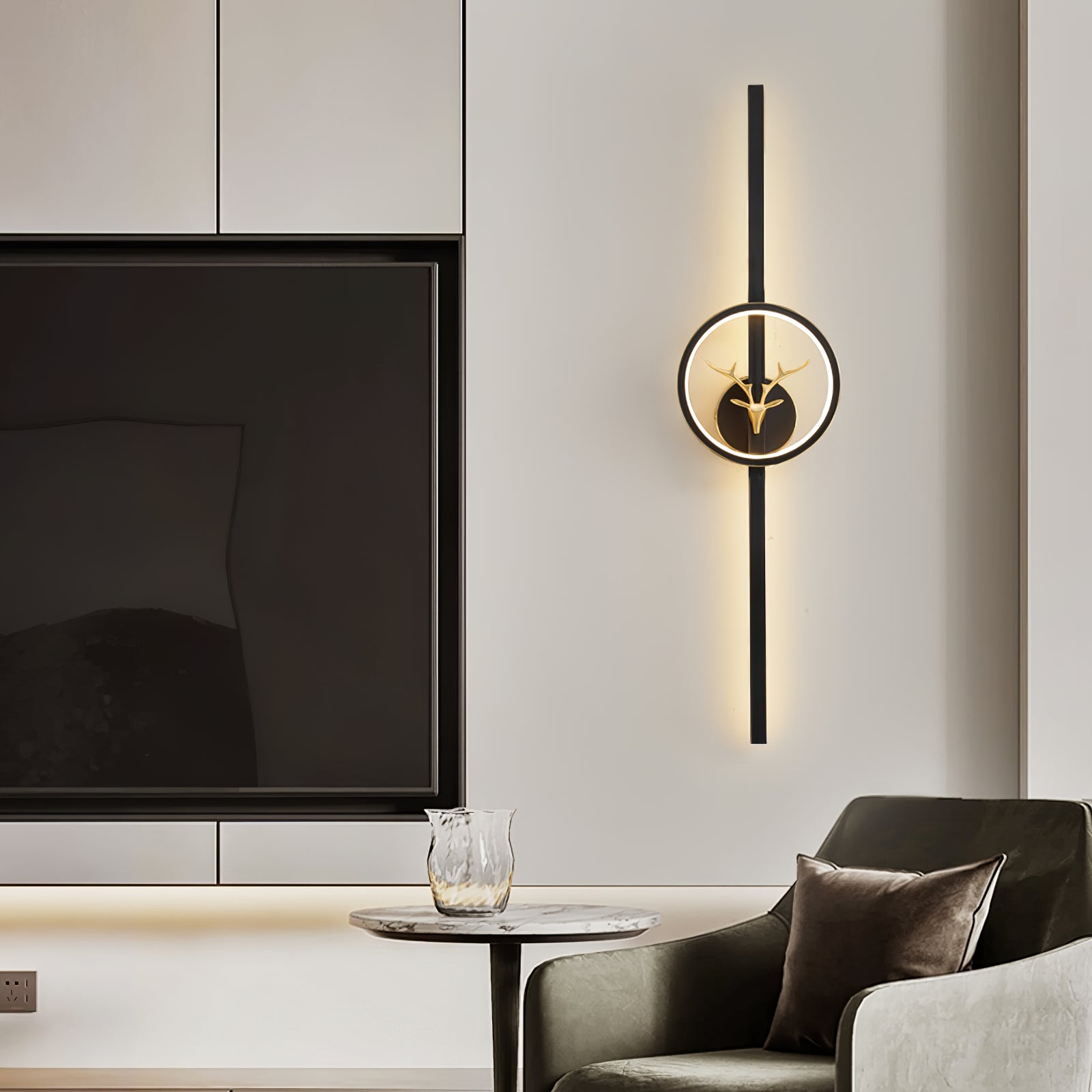 Vavinisra Classic Deer Brass Wall Lamp-Neutral Decor