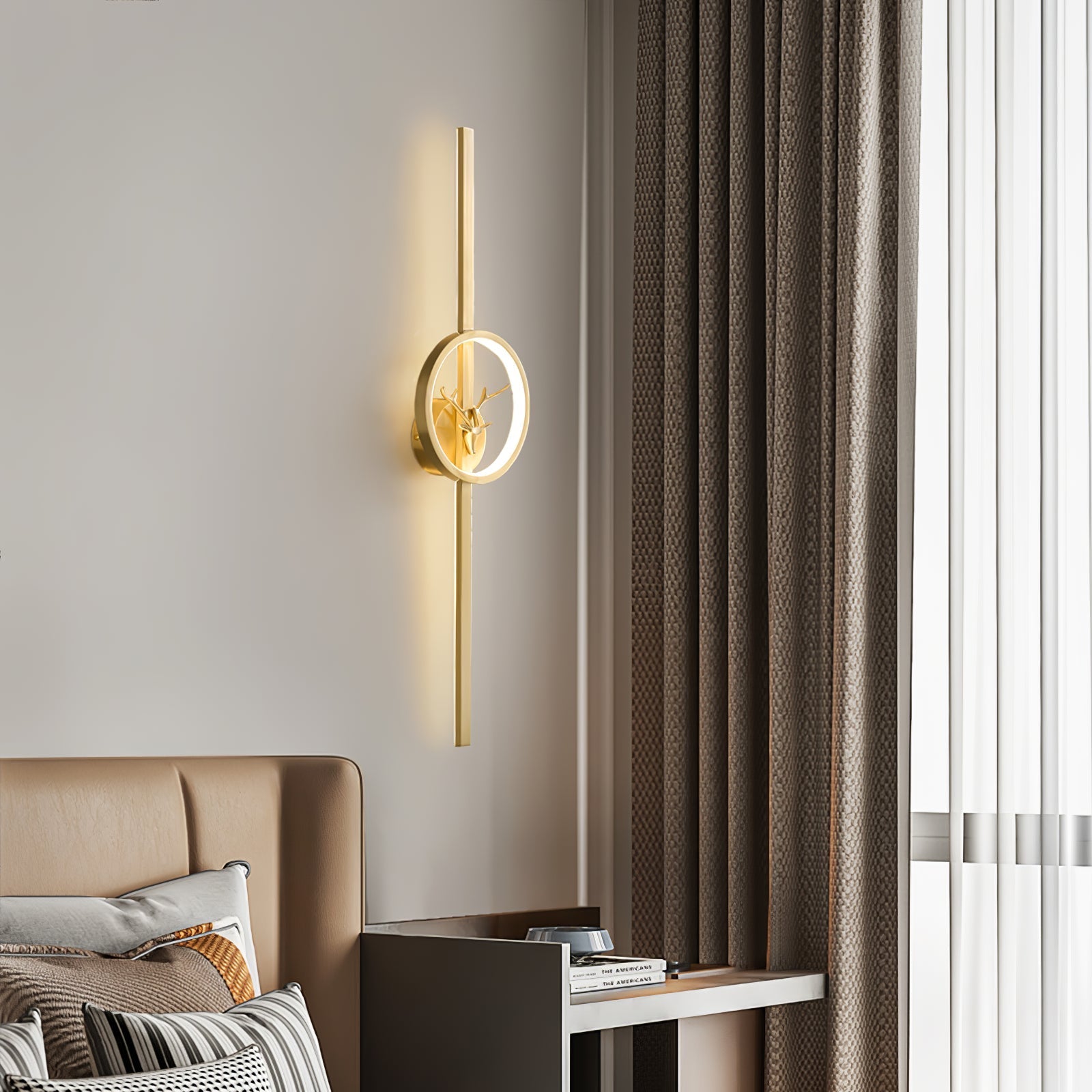Vavinisra Classic Deer Brass Wall Lamp-Neutral Decor