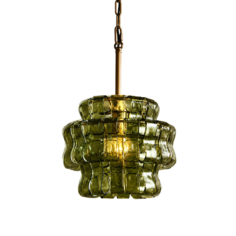 Nirsa Pendant Light in Black, shown turned off.