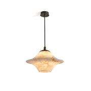 Beckett Alabaster Pendant Light with a flared shade.