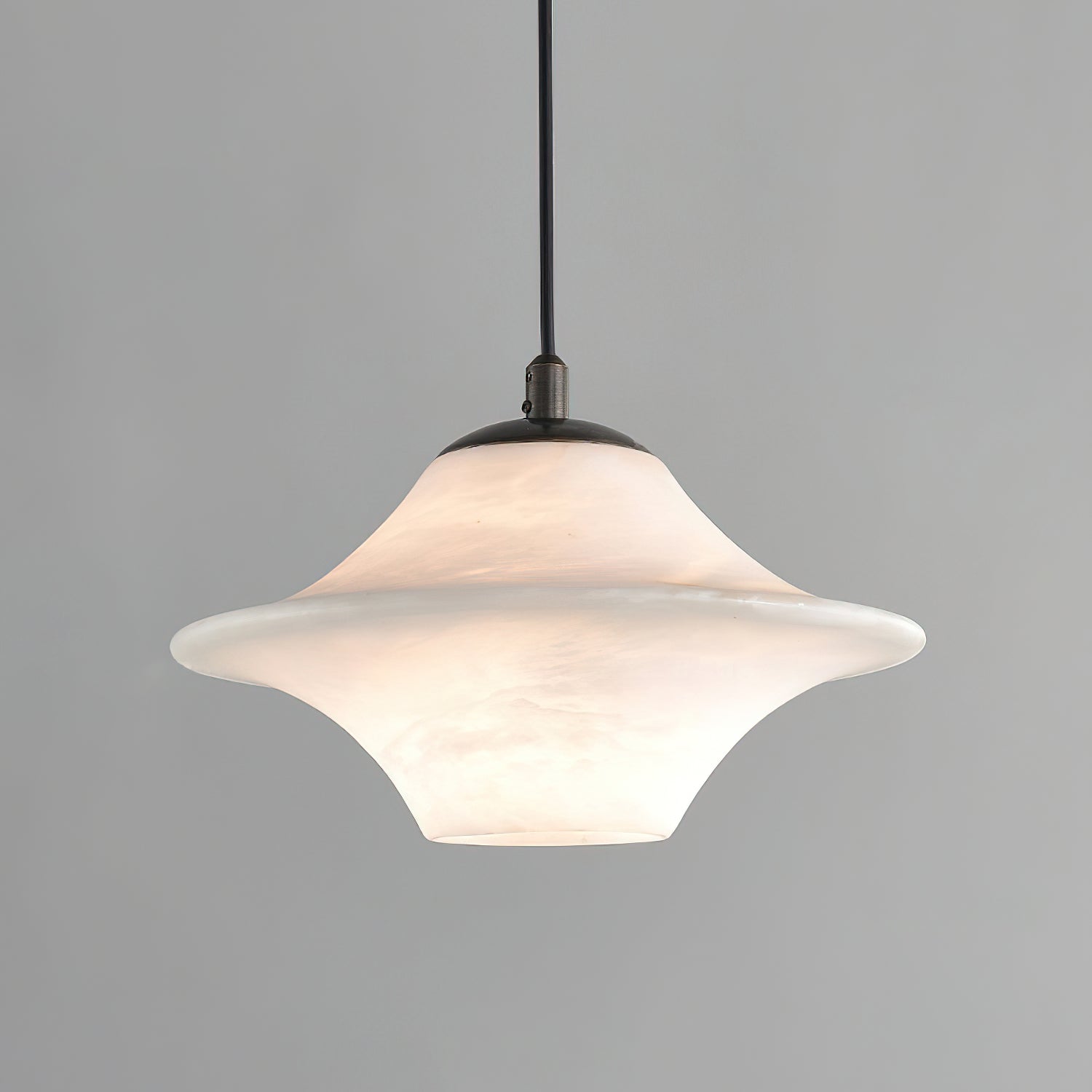 The small size (7.1 inch) Beckett Alabaster Pendant Light.